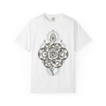 Serpent Flower Shirt Boho Chic Magic Gift Women Ink Tee Snake Flower T-Shirt Bohemian Fan Tattoo Tshirt Mystical Graphic Sketch Pattern