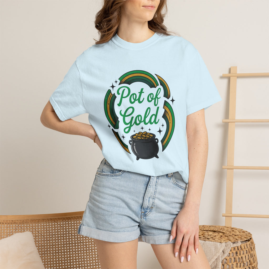Treasure Pot Shirt St Patrick's Day Chance Gift Women Doodle Tee Treasure Chest T-Shirt Luck Fan Hand Drawn Tshirt Fortune Graphic Rustic