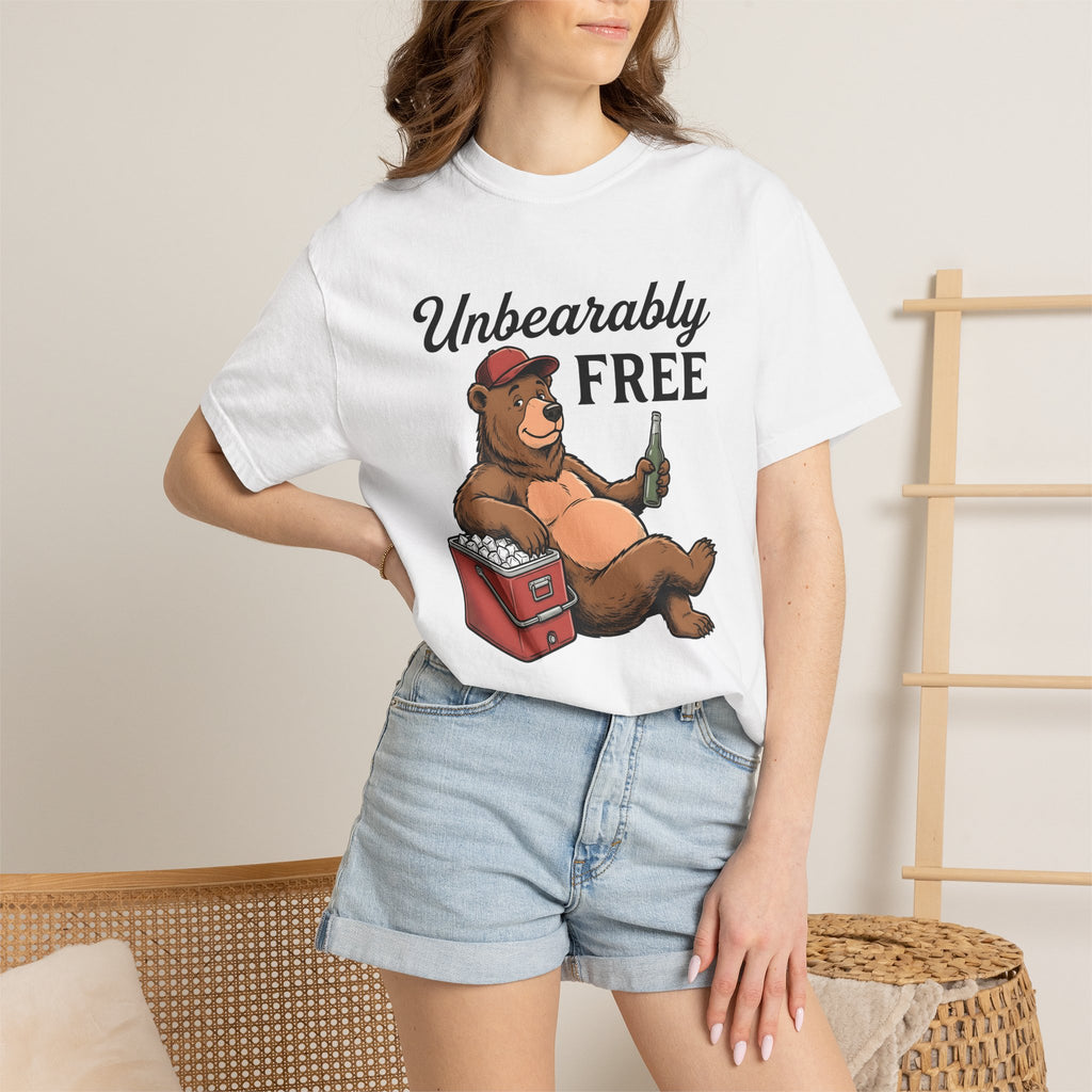 Bear Drinking Shirt 4th Of July Humor Gift Women Cartoon Tee Bear T-Shirt Patriot Fan Teddy Tshirt Funny Graphic Vintage Cooler Tshirt