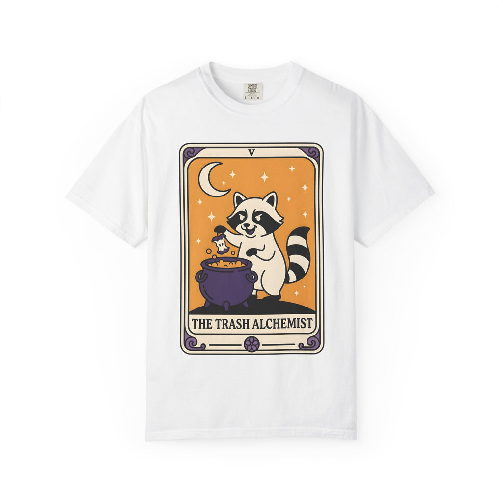 Raccoon Cauldron Shirt Boho Chic Critters Gift Women Sketch Tee Witch Cauldron T-Shirt Bohemian Fan Witchy Tshirt Creature Graphic Old