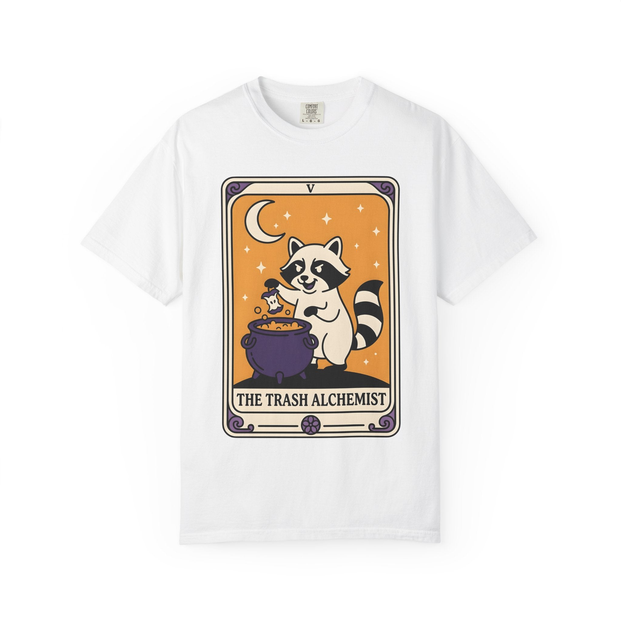 Raccoon Cauldron Shirt Boho Chic Critters Gift Women Sketch Tee Witch Cauldron T-Shirt Bohemian Fan Witchy Tshirt Creature Graphic Old