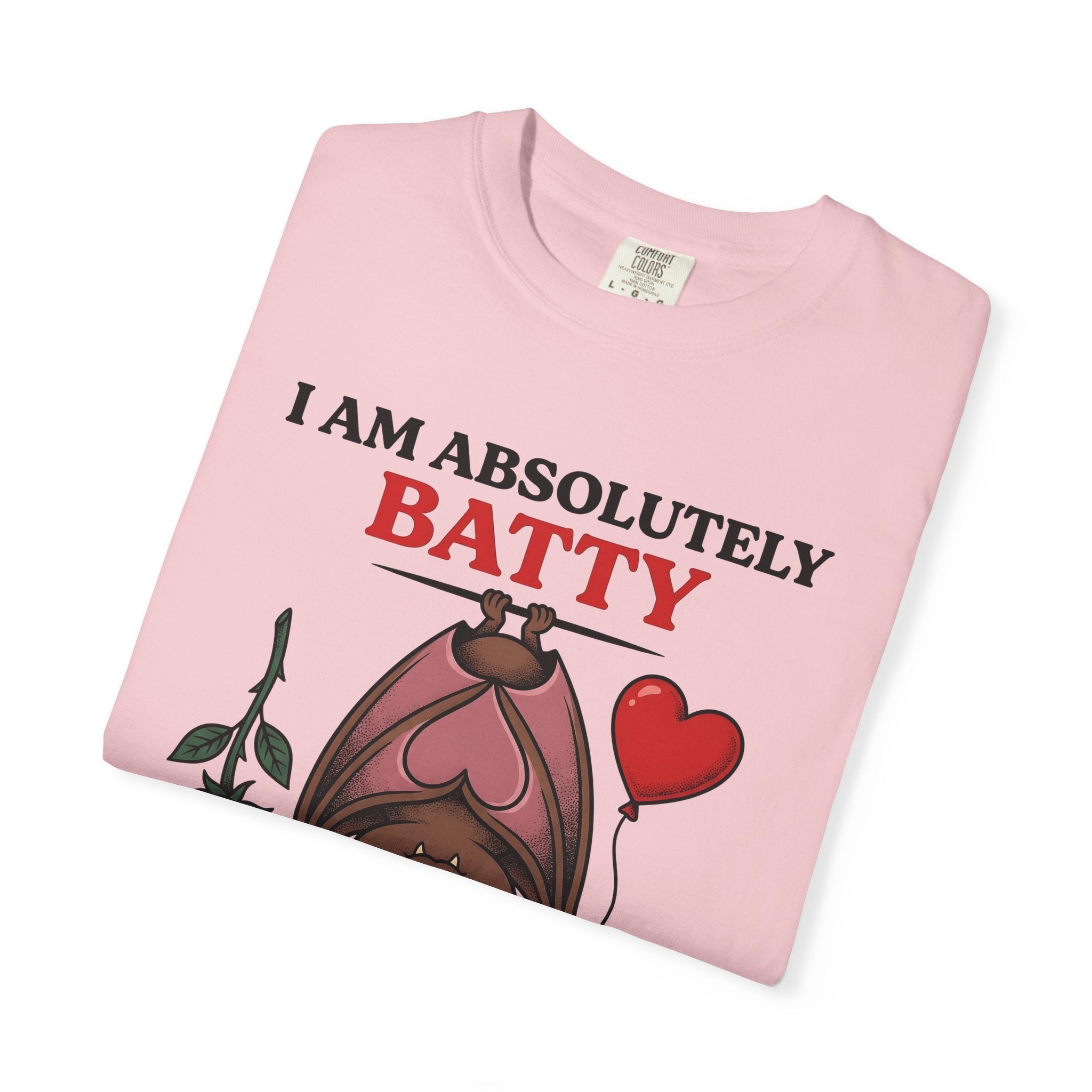 Bat Love Shirt Valentine Wildlife Gift Women Comic Tee Chiropteran T-Shirt Valentine Fan Cartoon Tshirt Animal Graphic Retro Flower Tshirt
