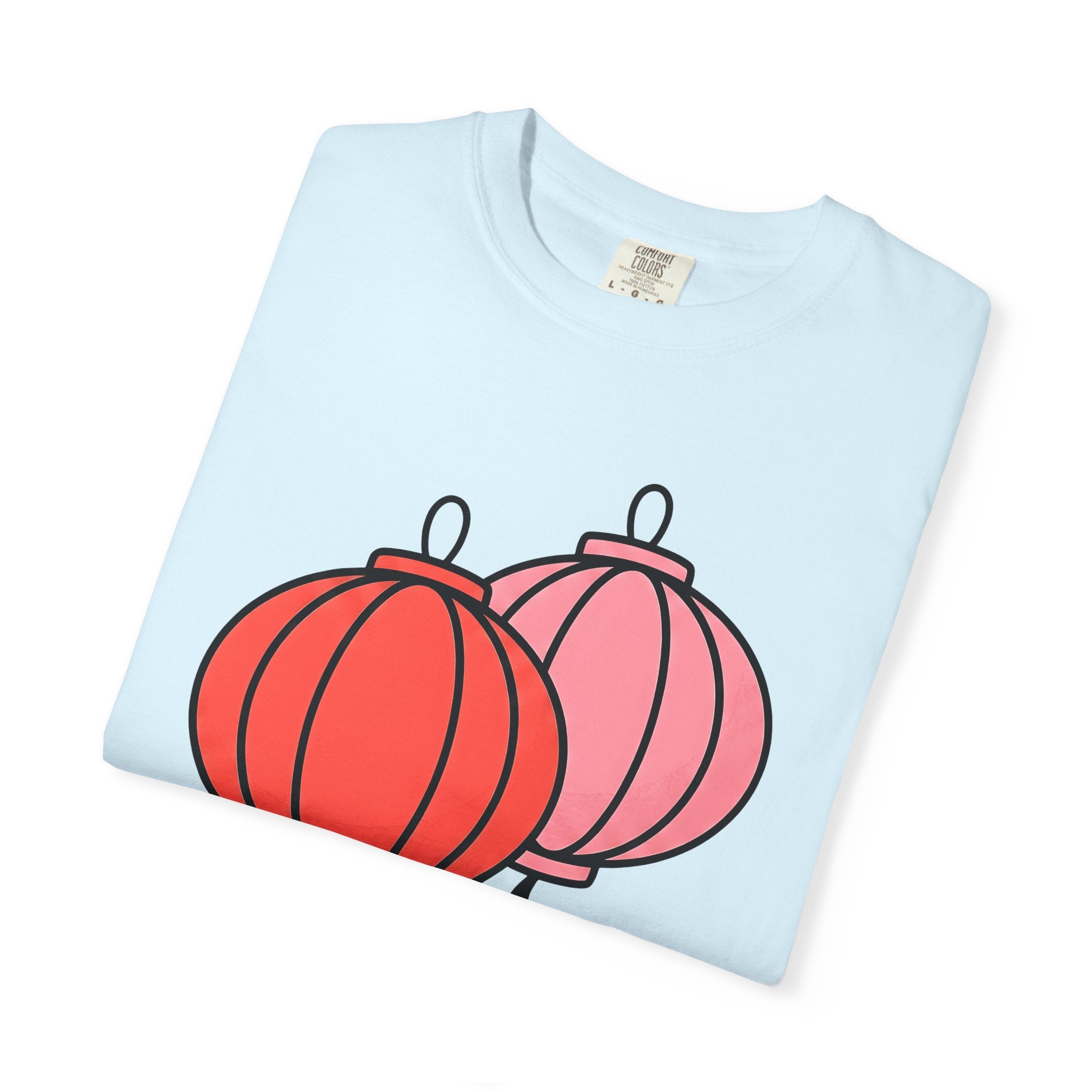 Lantern Pair Shirt Chinese New Year Festival Gift Women Minimalist Tee Lamp T-Shirt Lunar New Year Fan Simple Tshirt Celebration Graphic