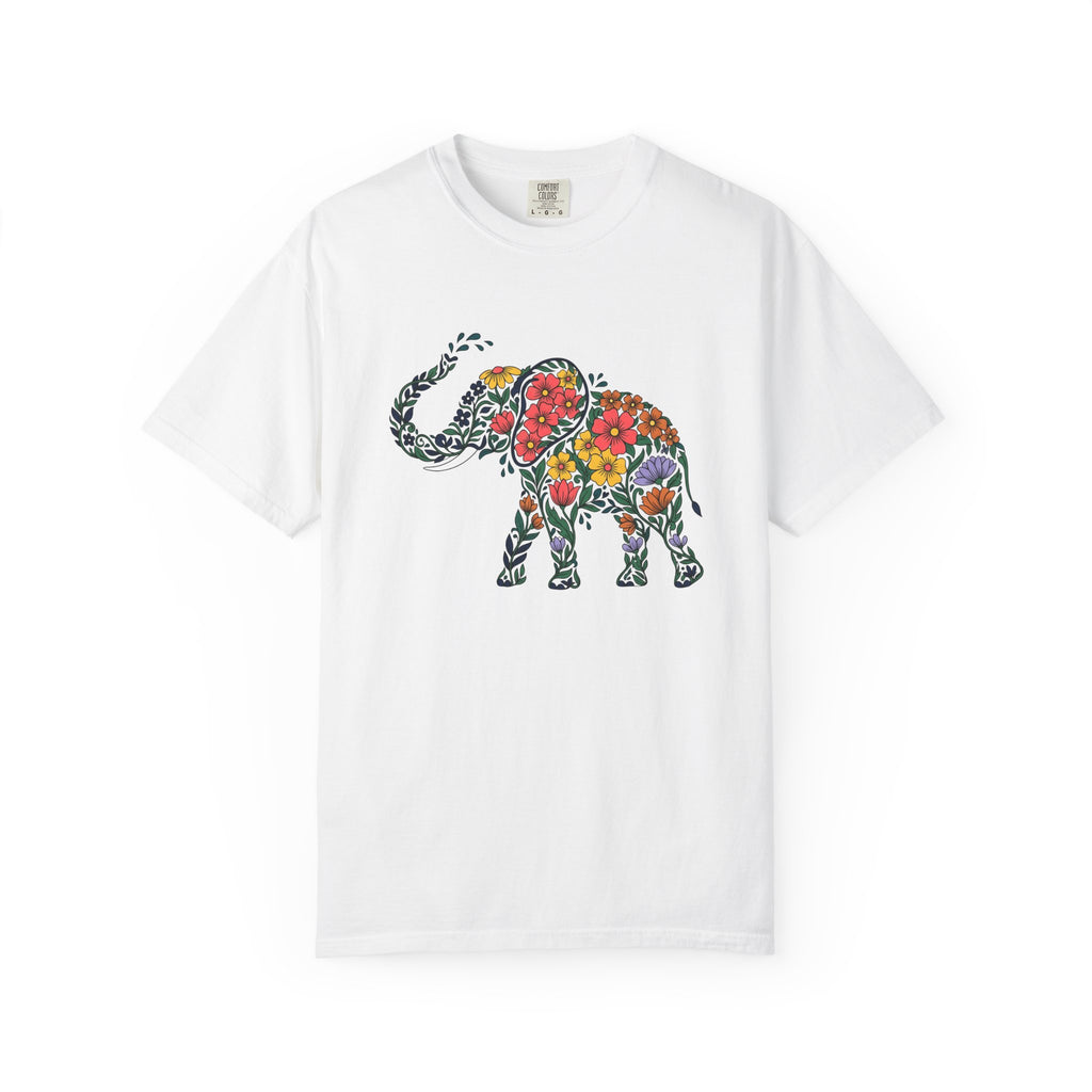 Floral Pachyderm Shirt St. Valentine's Day Critter Gift Women Vintage Tee Elephant T-Shirt Valentine Fan Retro Tshirt Animal Graphic