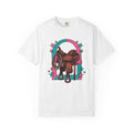 Western Saddle Shirt Cowgirl Western Gift Women Pop Art Tee Saddle T-Shirt Cowboy Fan Rodeo Tshirt Western Design Retro Lasso Tshirt