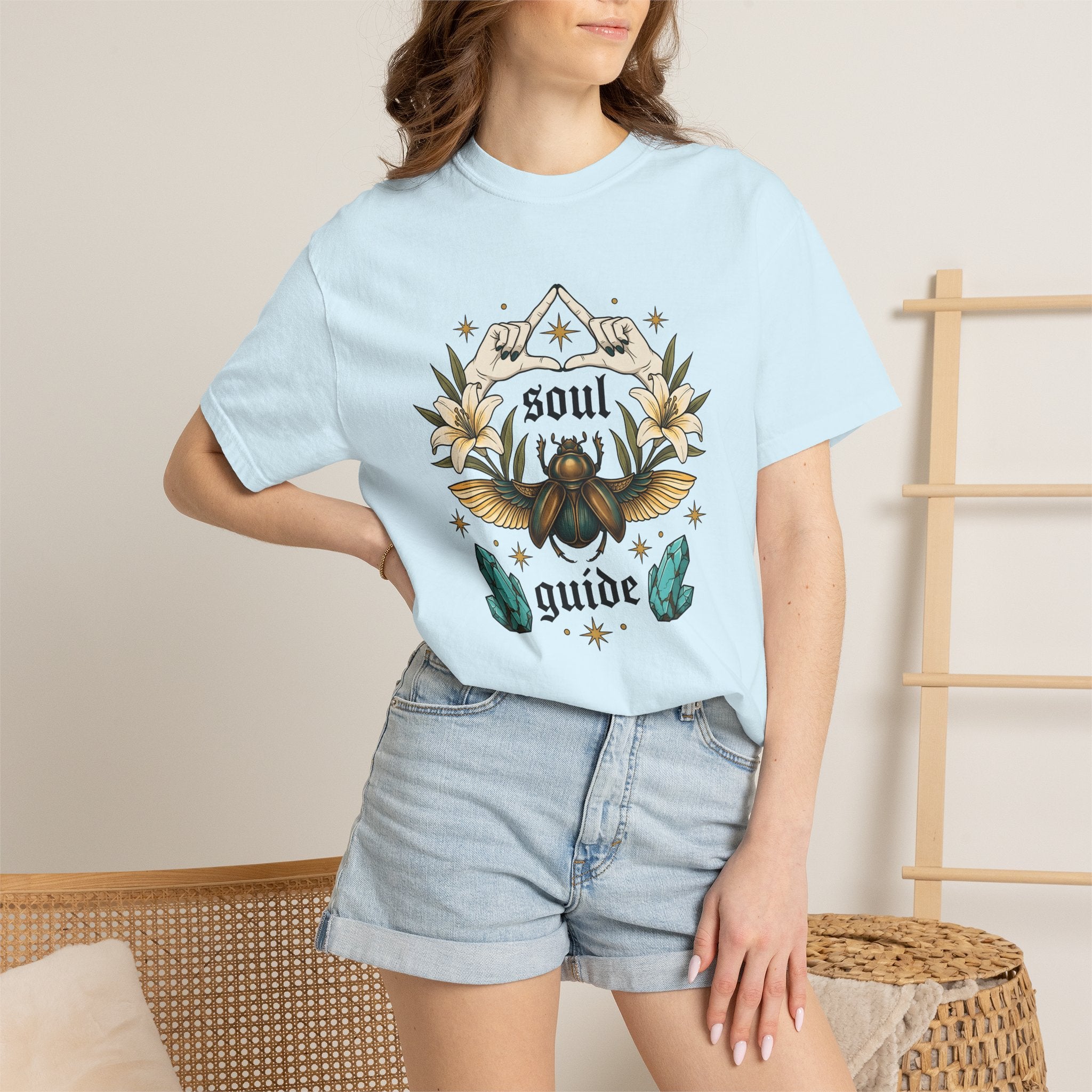 Scarab Bug Shirt Boho Chic Holistic Gift Women Ethnic Tee Beetle T-Shirt Bohemian Enthusiast Tribal Tshirt Spiritual Graphic Old School