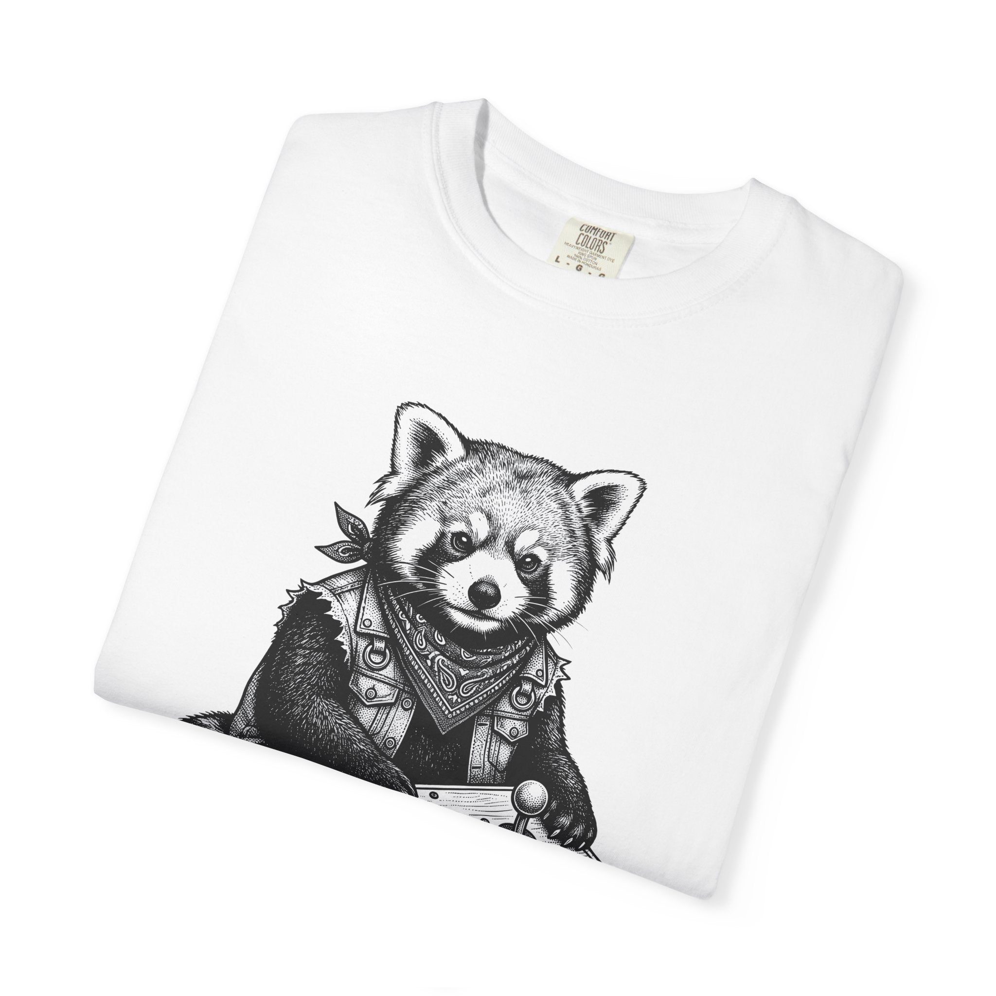 Red Panda Shirt Animals Gaming Gift Women Hand Drawn Tee Panda T-Shirt Wildlife Fan Ailurus Graphic Vintage Arcade Controller Tshirt