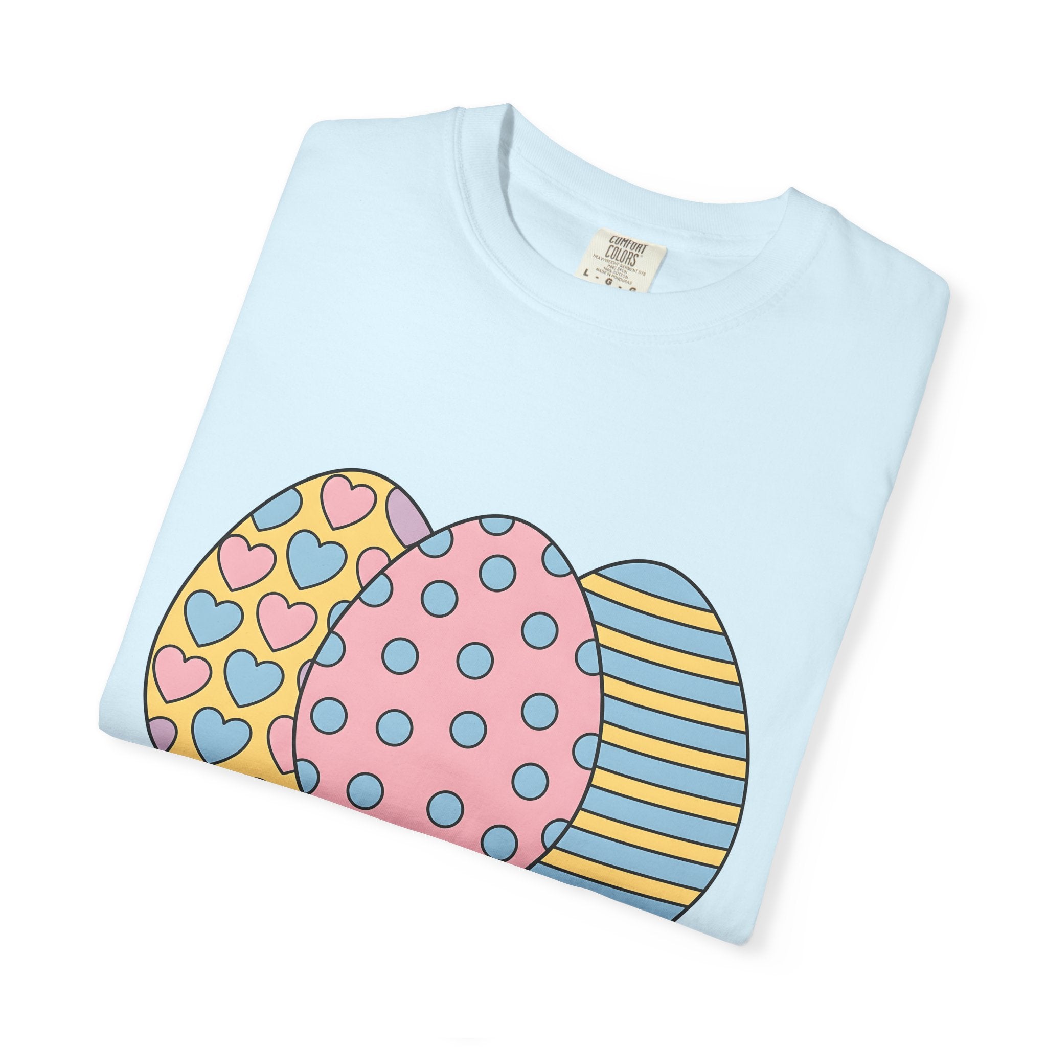 Easter Eggs Shirt Easter Holiday Gift Women Cute Tee Egg T-Shirt Easter Fan Egg Tshirt Holiday Graphic Pastel Hearts Tshirt