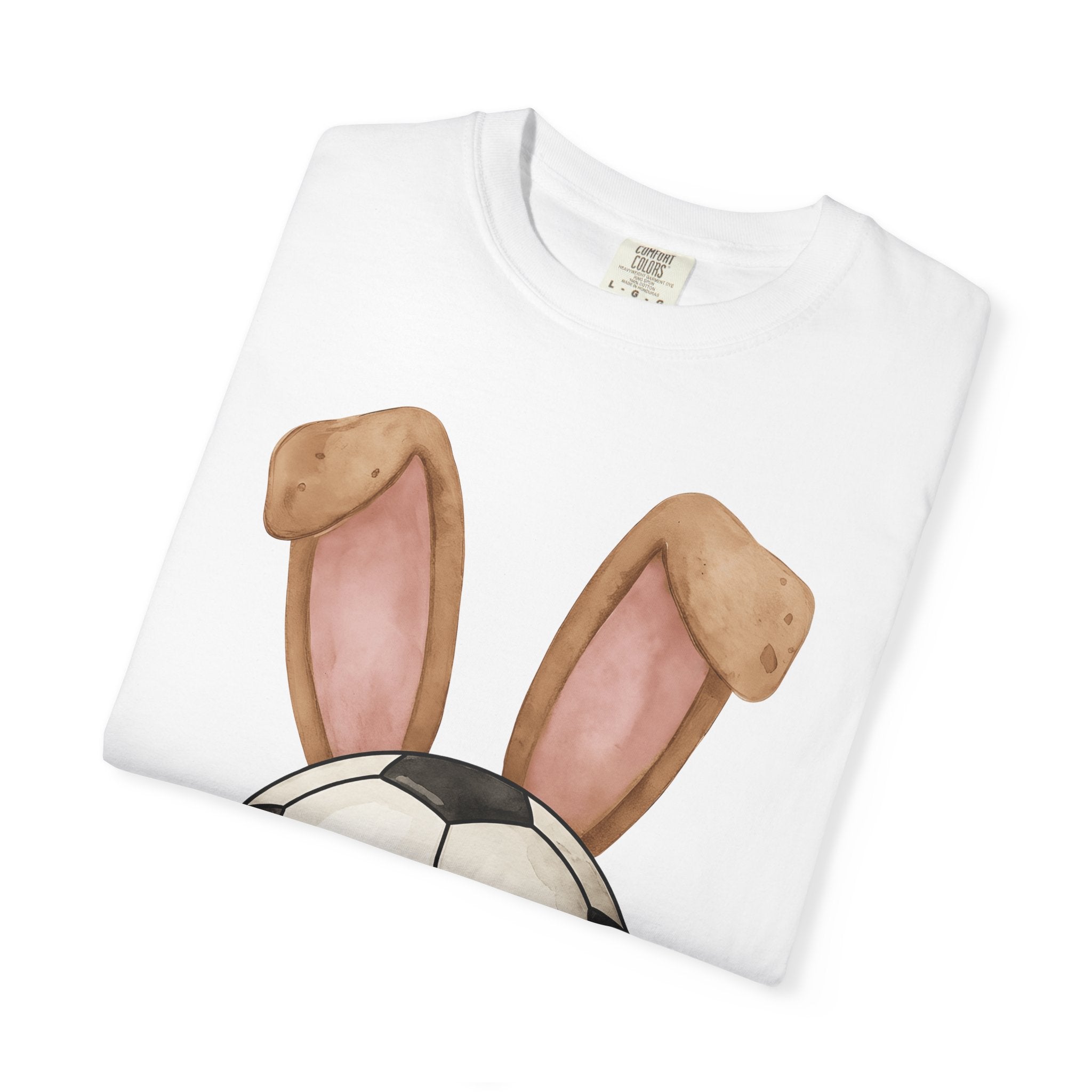 Soccer Ball Bunny Ears Shirt Easter Sports Gift Women Watercolor Tee Bunny T-Shirt Easter Fan Football Tshirt Athletic Graphic Hand Drawn