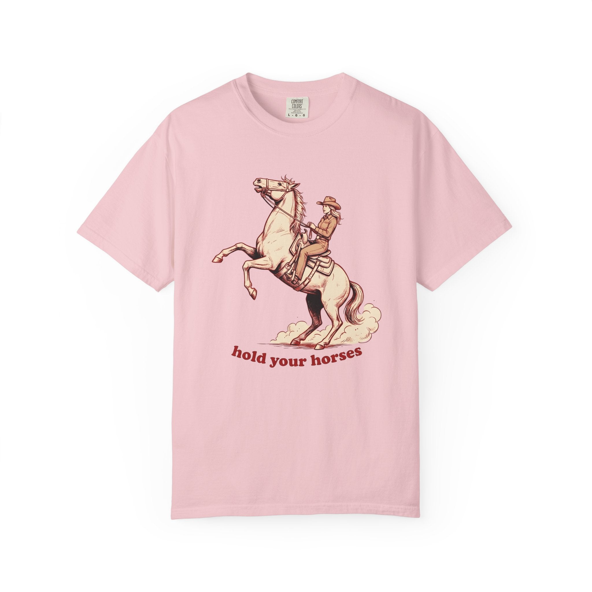Cowgirl Horse Shirt Cowgirl Rodeo Gift Women Hand Drawn Tee Horseback T-Shirt Cowgirl Fan Illustrated Tshirt Rodeo Graphic Cartoon Dust