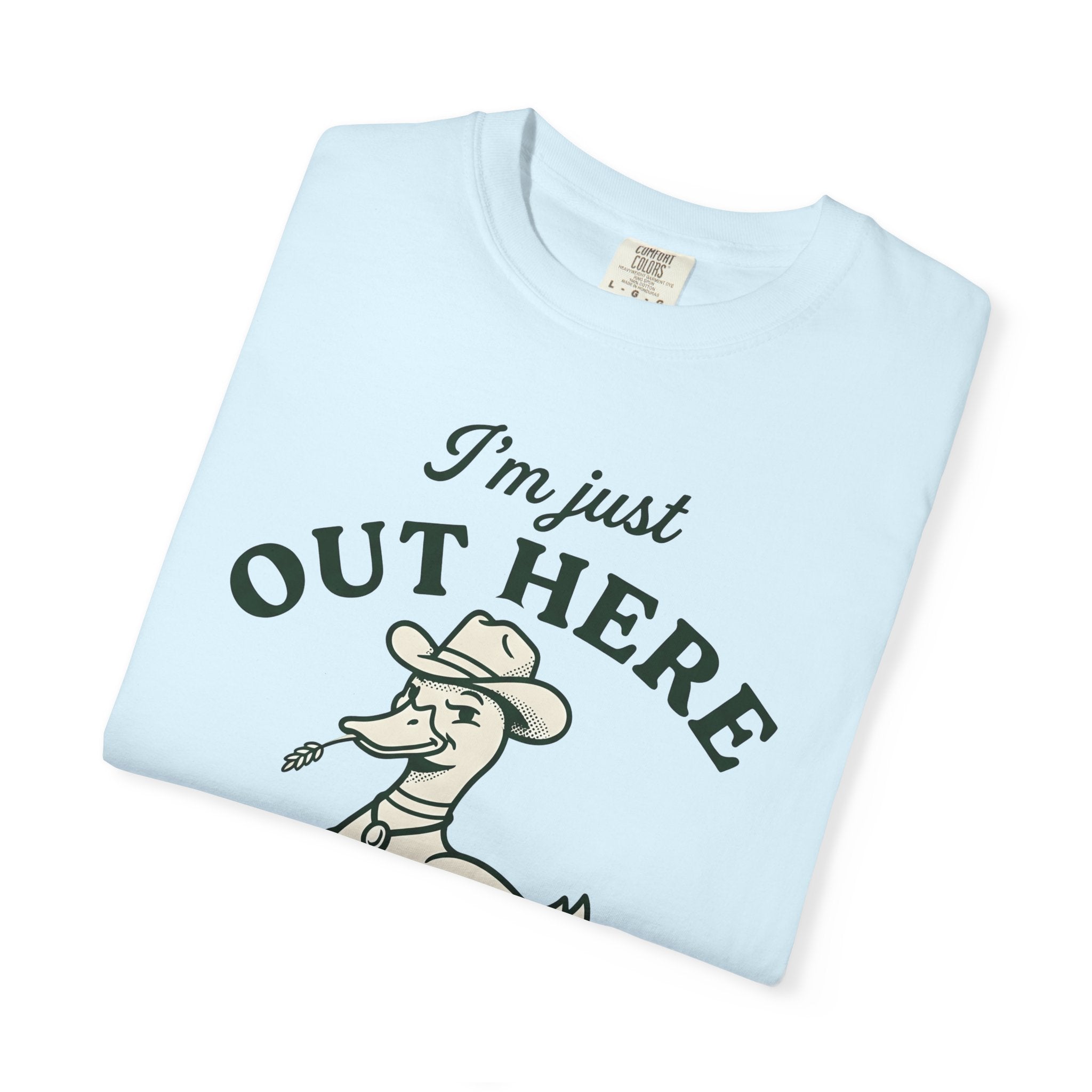 Western Duck Shirt Funny Wildlife Gift Women Comic Tee Duck T-Shirt Humor Fan Cartoon Tshirt Wildlife Graphic Retro Western Hat Tshirt