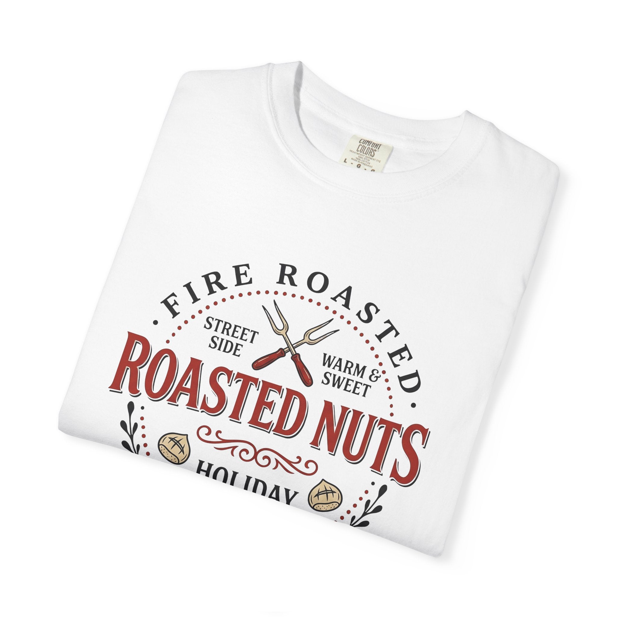 Chestnut Roasting Shirt Christmas Ingredients Gift Women Sketch Tee Roasting T-Shirt Xmas Fan Roasting Illustration Ingredient Graphic