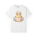 Newborn Chick Shell Shirt Easter Garden Gift Women Adorable Tee Baby Chick T-Shirt Easter Fan Chick Tshirt Garden Graphic Sketch Blossoms