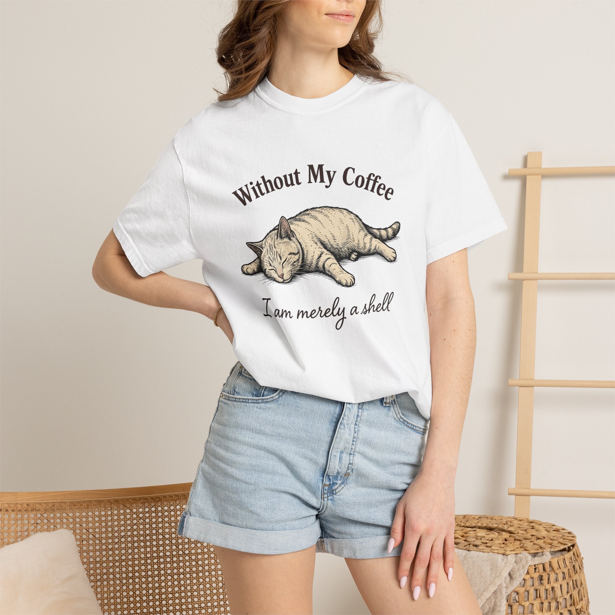 Nap Cat Shirt Coffee Pet Gift Women Retro Tee Kitty T-Shirt Coffee Fan Vintage Tshirt Animal Graphic Sketch Espresso Tshirt