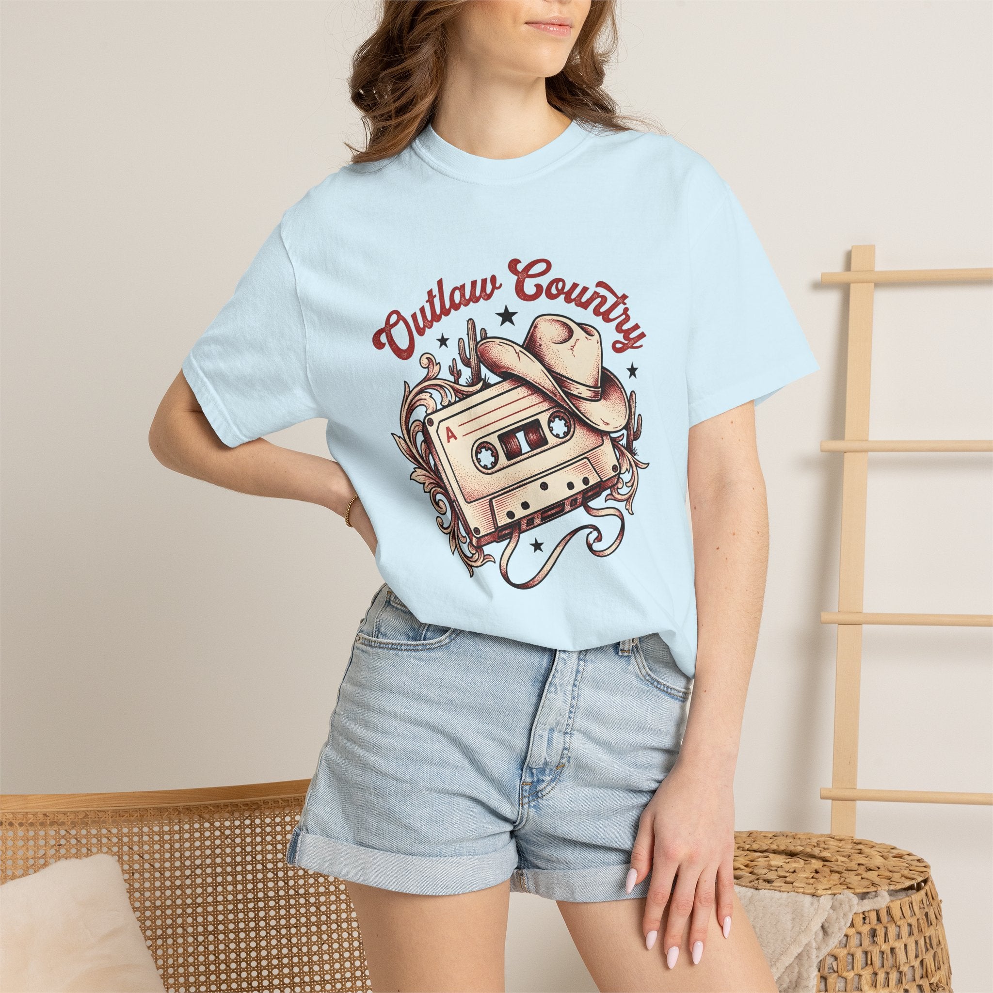 Cassette Hat Shirt Cowgirl Ranch Gift Women Nostalgic Tee Cassette Tape T-Shirt Rodeo Fan Country Tshirt Farm Graphic Line Art Succulent
