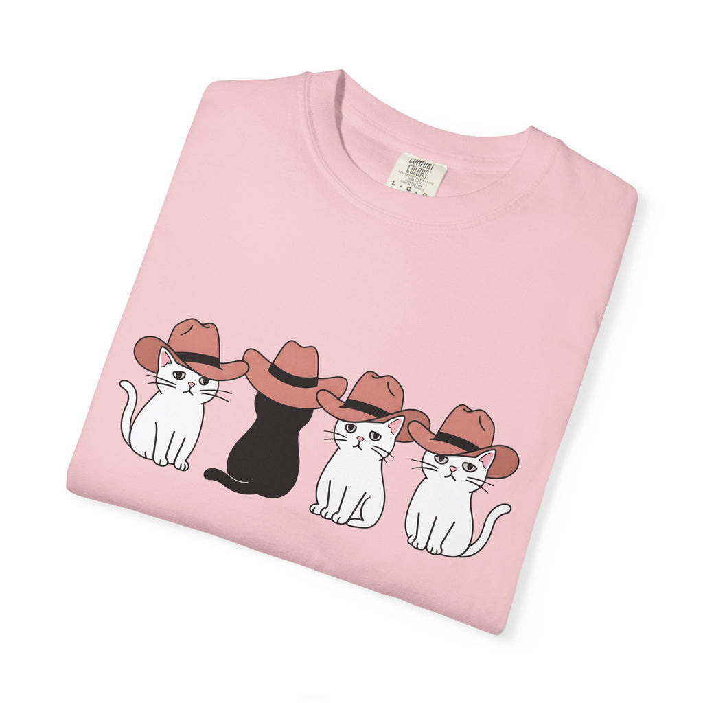 Cowboy Cats Shirt Cat Western Gift Women Cartoon Tee Kitty Cat T-Shirt Feline Fan Cartoony Tshirt Rodeo Graphic Minimalist Hat Tshirt