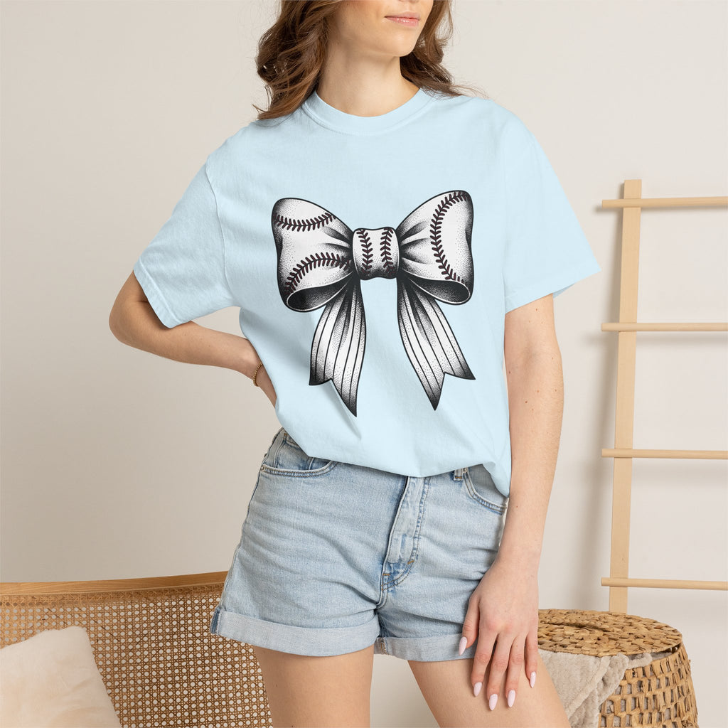 Baseball Bow Clip Shirt Moms Games Gift Women Old School Tattoo Tee Hair Clips T-Shirt Mother Fan Tattooed Tshirt Sports Graphic Hand Drawn