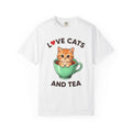 Kitty Teacup Shirt Cat Infusion Gift Women Playful Tee Cat Mug T-Shirt Cat Fan Feline Tshirt Infusion Design Nostalgic Heart Icon Tshirt