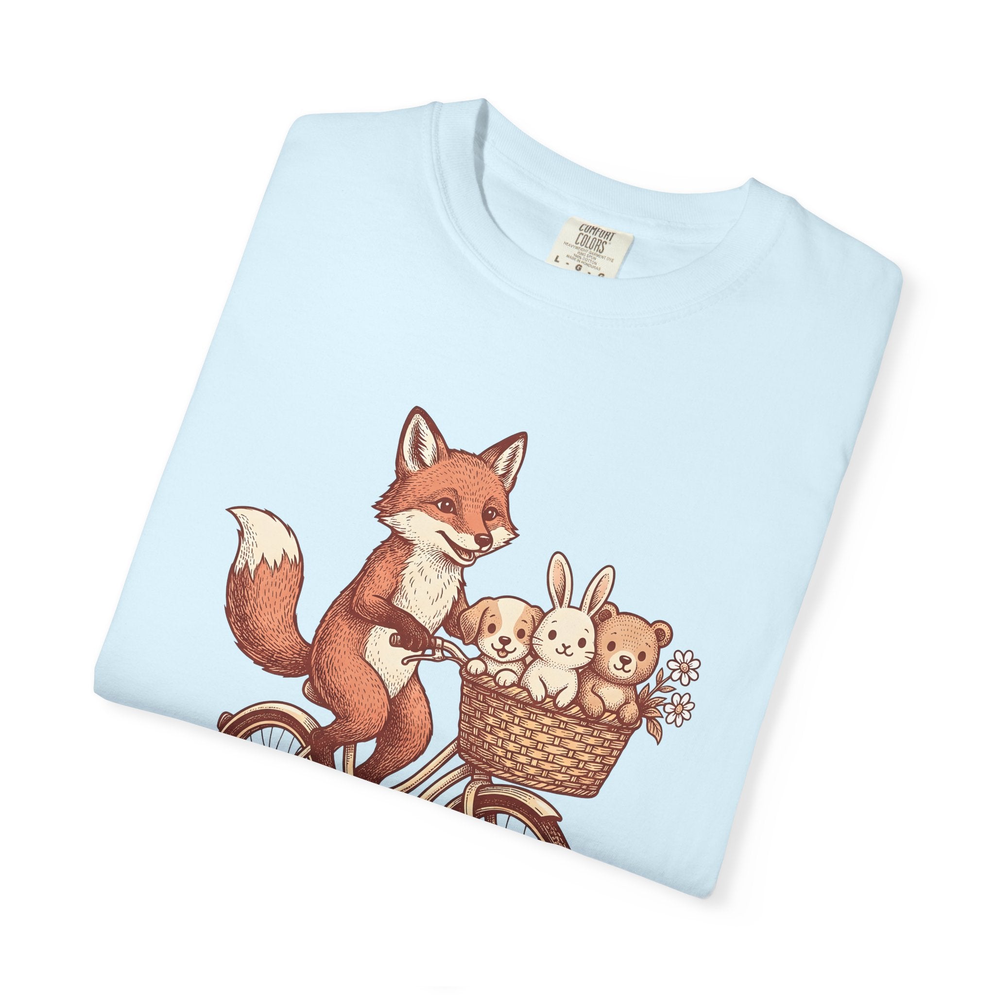 Fox Cycling Shirt Cute Nature Gift Women Anime Tee Fox T-Shirt Kawaii Fan Cartoon Tshirt Wildlife Graphic Sketch Furry Friends Tshirt