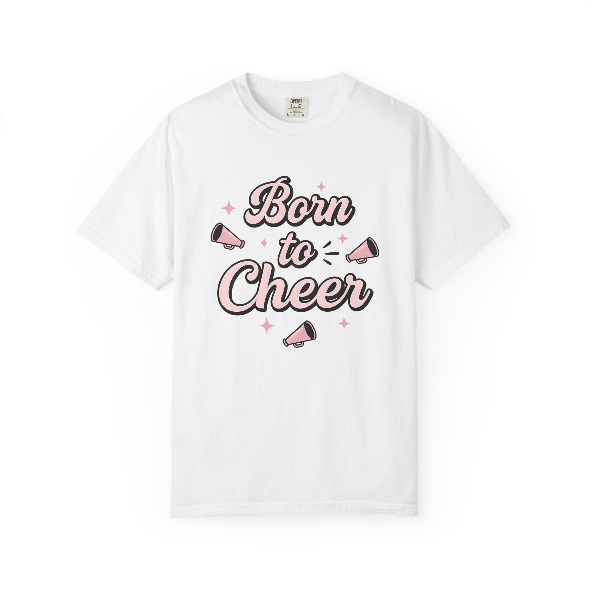 Spirit Megaphone Shirt Cheerleading Group Gift Women Cartoon Tee Megaphone T-Shirt Cheerleader Fan Comic Tshirt Team Graphic Old School Pink