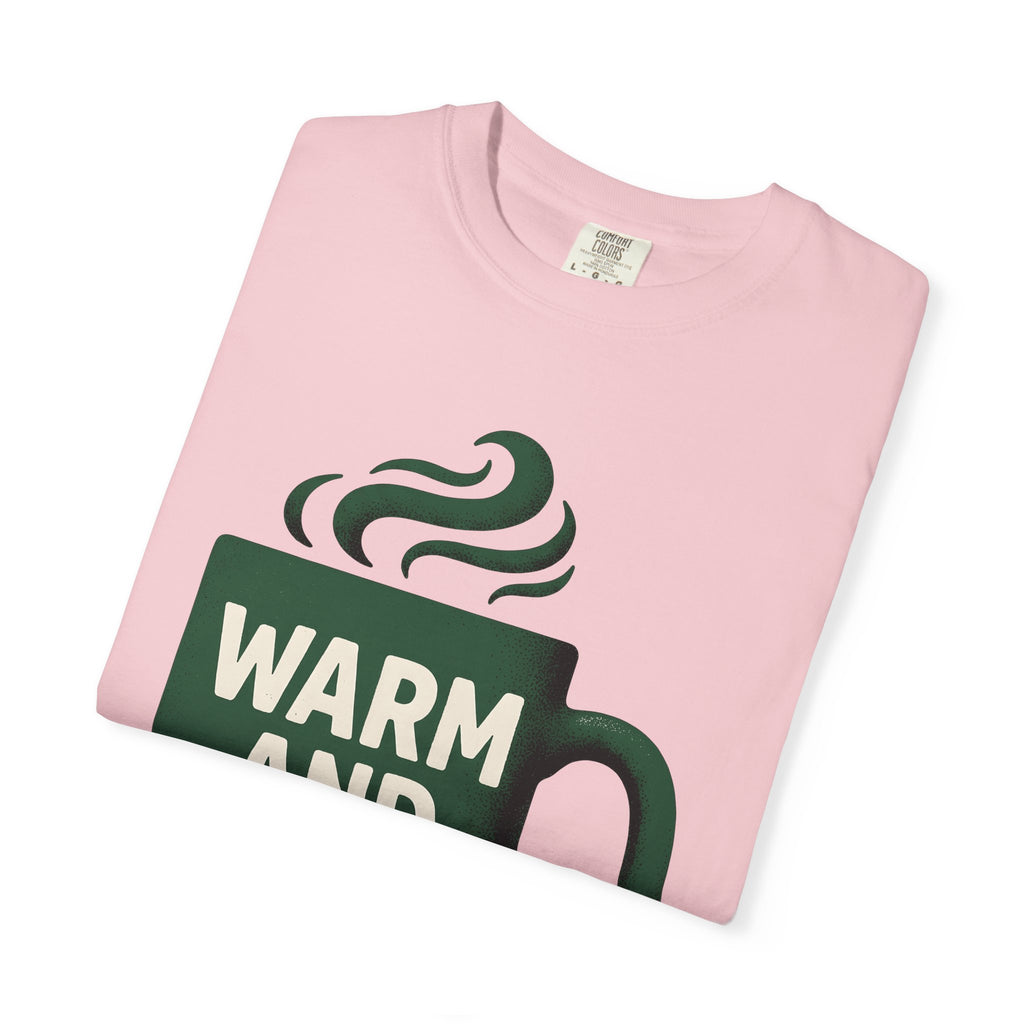 Tea Mug Shirt Christmas Latte Gift Women Farmhouse Tee Coffee Mug T-Shirt Xmas Fan Coffee Cup Tshirt Coffee Graphic Line Art Steam Tshirt