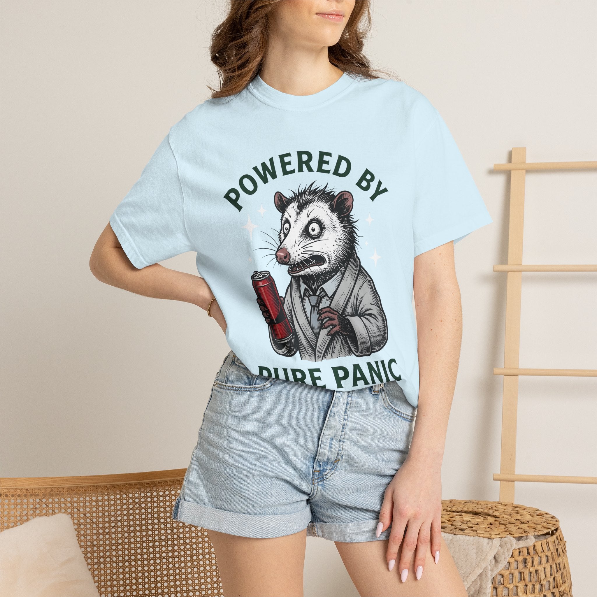 Possum Energy Drink Shirt Coffee Jokes Gift Women Comic Tee Energy Drink T-Shirt Coffee Fan Cartoon Tshirt Humor Graphic Retro Sparkles