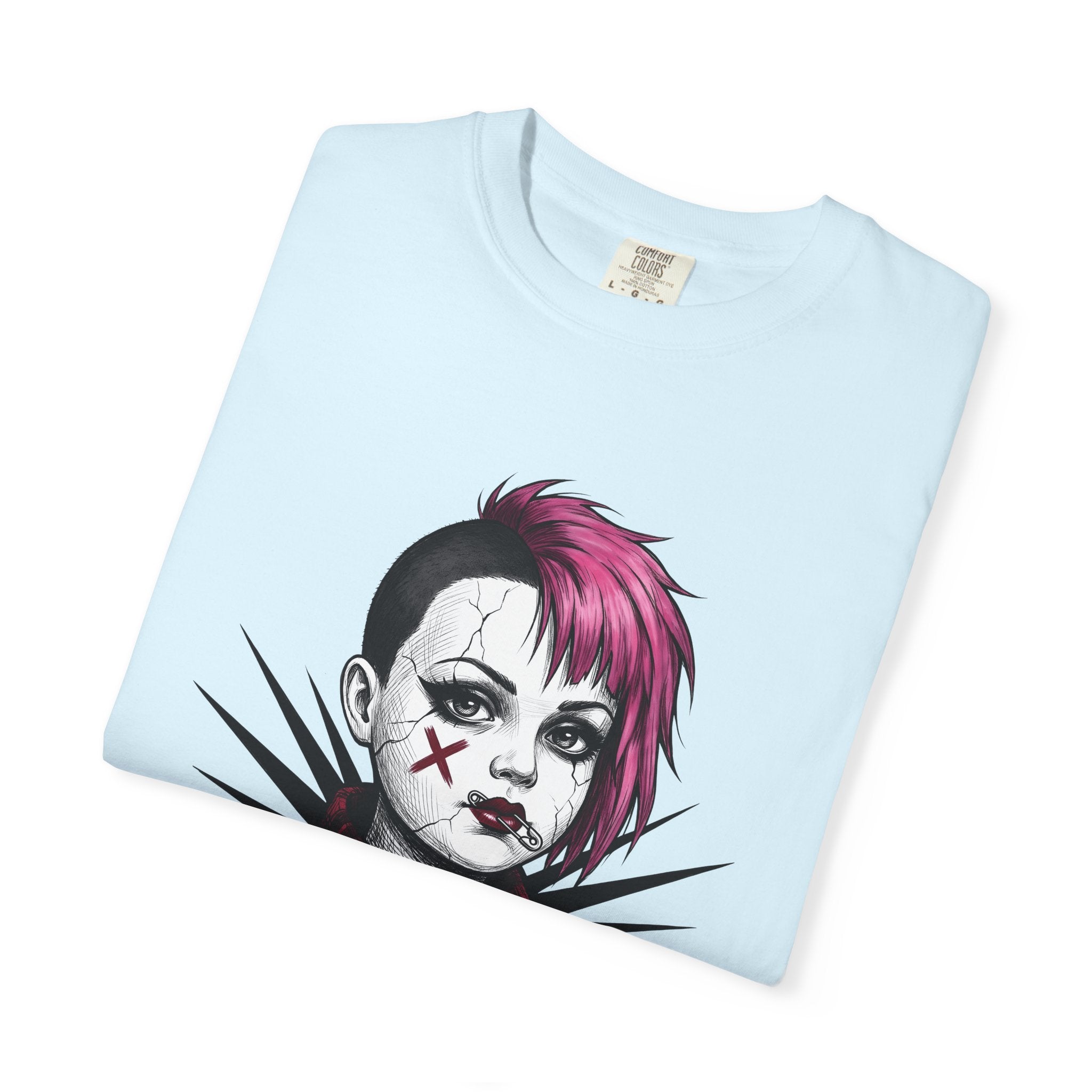 Rebellious Girl Shirt Punk Apparel Gift Women Urban Tee Tomboy T-Shirt Punk Fan Streetwear Tshirt Clothing Graphic Doodle Brooch Tshirt