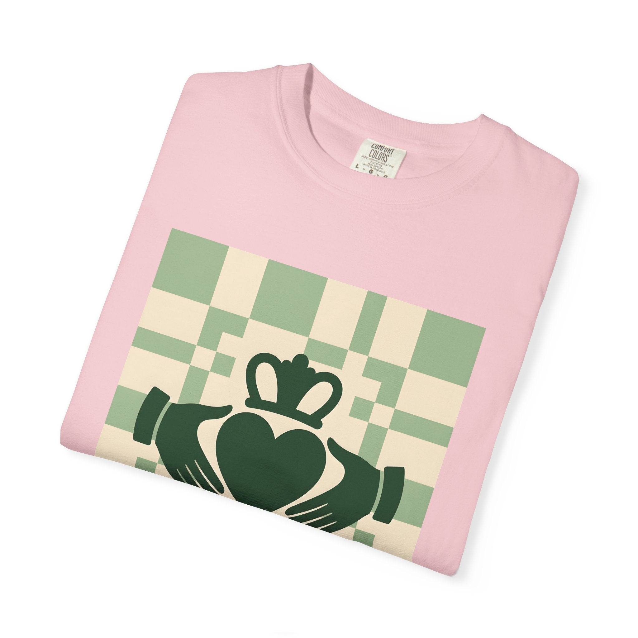 Claddagh Emblem Shirt St Patrick's Day Emerald Isle Gift Women Ethnic Tee Claddagh T-Shirt Irish Fan Celtic Tshirt Ireland Graphic Line Art