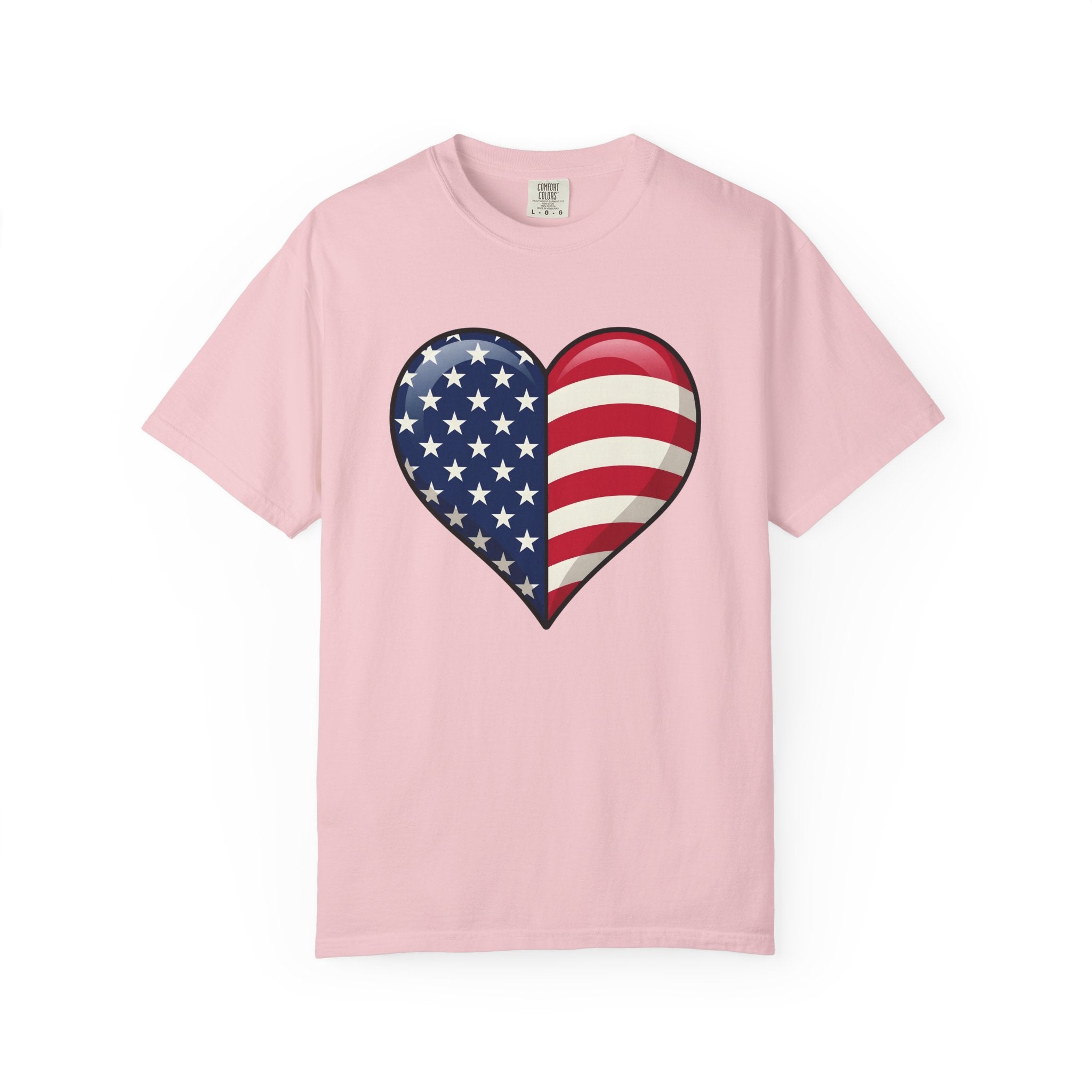 American Heart Shirt 4th Of July Usa Gift Women Graphic Tee Heart T-Shirt Fireworks Fan Patriotic Tshirt American Design Contemporary Star