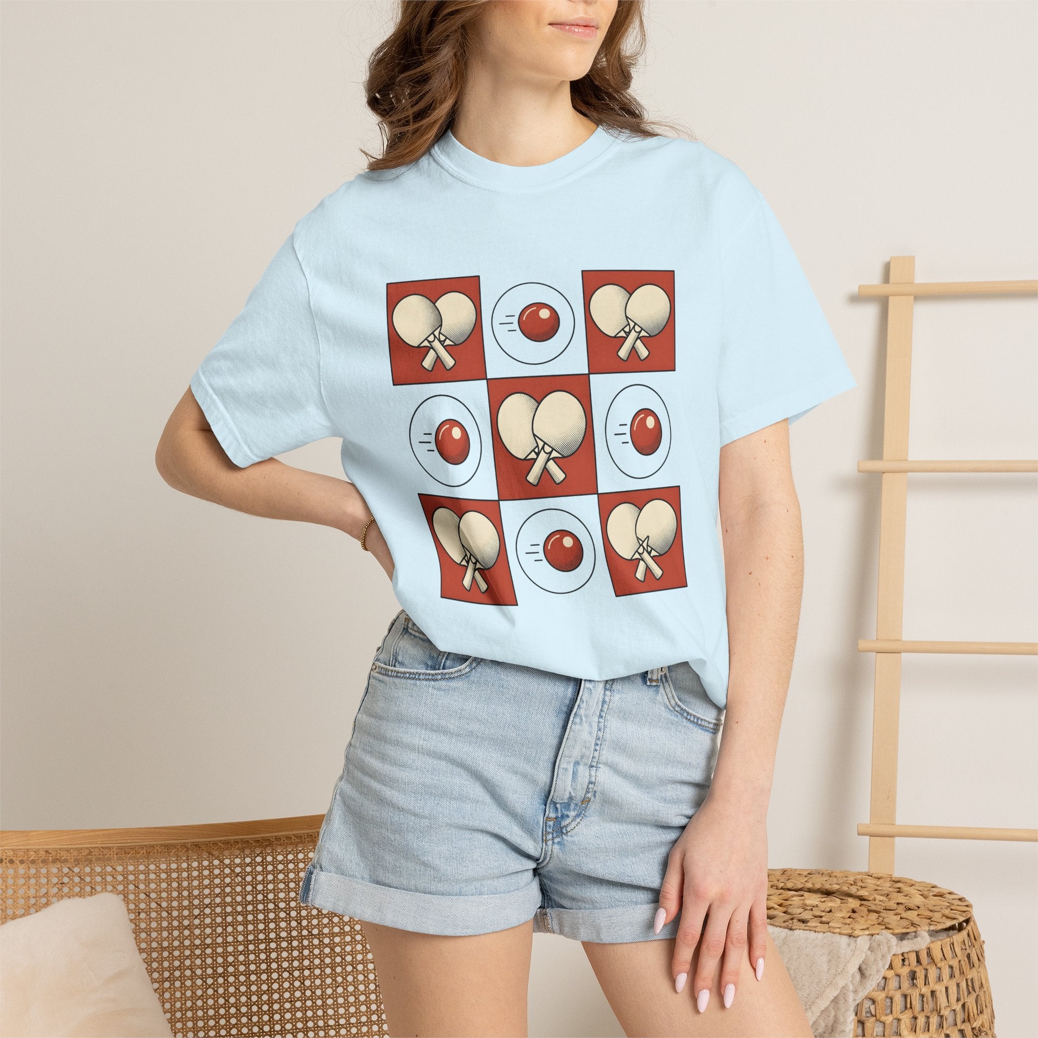 Table Tennis Paddles Shirt Sports Board Games Gift Women Comic Tee Ping Pong Bat T-Shirt Athlete Fan Tabletop Graphic Vintage Ping Pong Ball