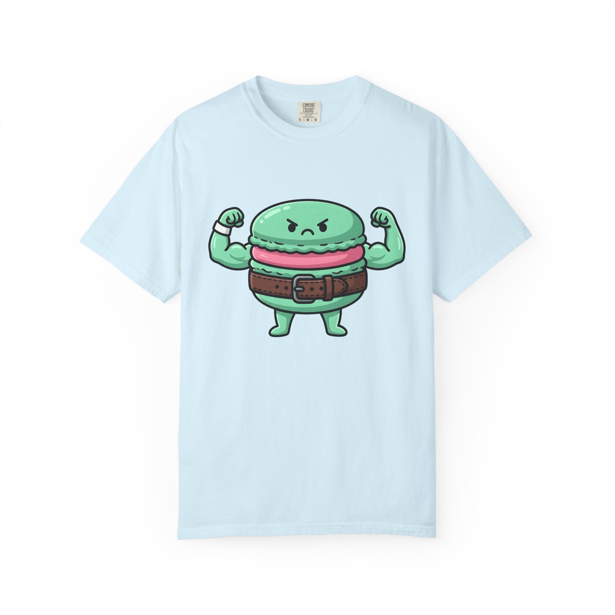 Buff Macaron Shirt Desserts Exercise Gift Women Charming Tee Macaroon T-Shirt Pastry Fan French Macaron Tshirt Fitness Graphic Animated