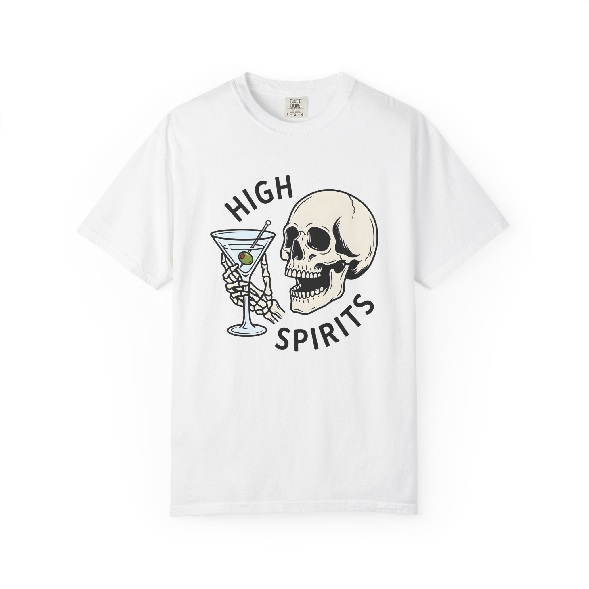 Skull Martini Glass Shirt Drinks Halloween Decorations Gift Women Pop Art Tee Martini Glass T-Shirt Cocktail Fan Retro Tshirt Spooky Graphic