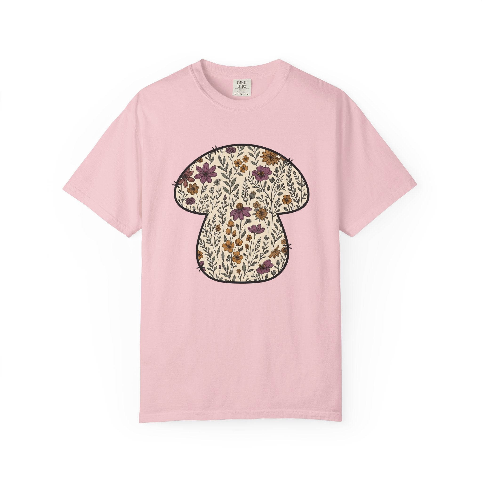 Blossom Mushroom Shirt St. Valentine's Day Garden Gift Women Folk Tee Fungus T-Shirt Valentine Fan Retro Tshirt Yard Graphic Classic Field