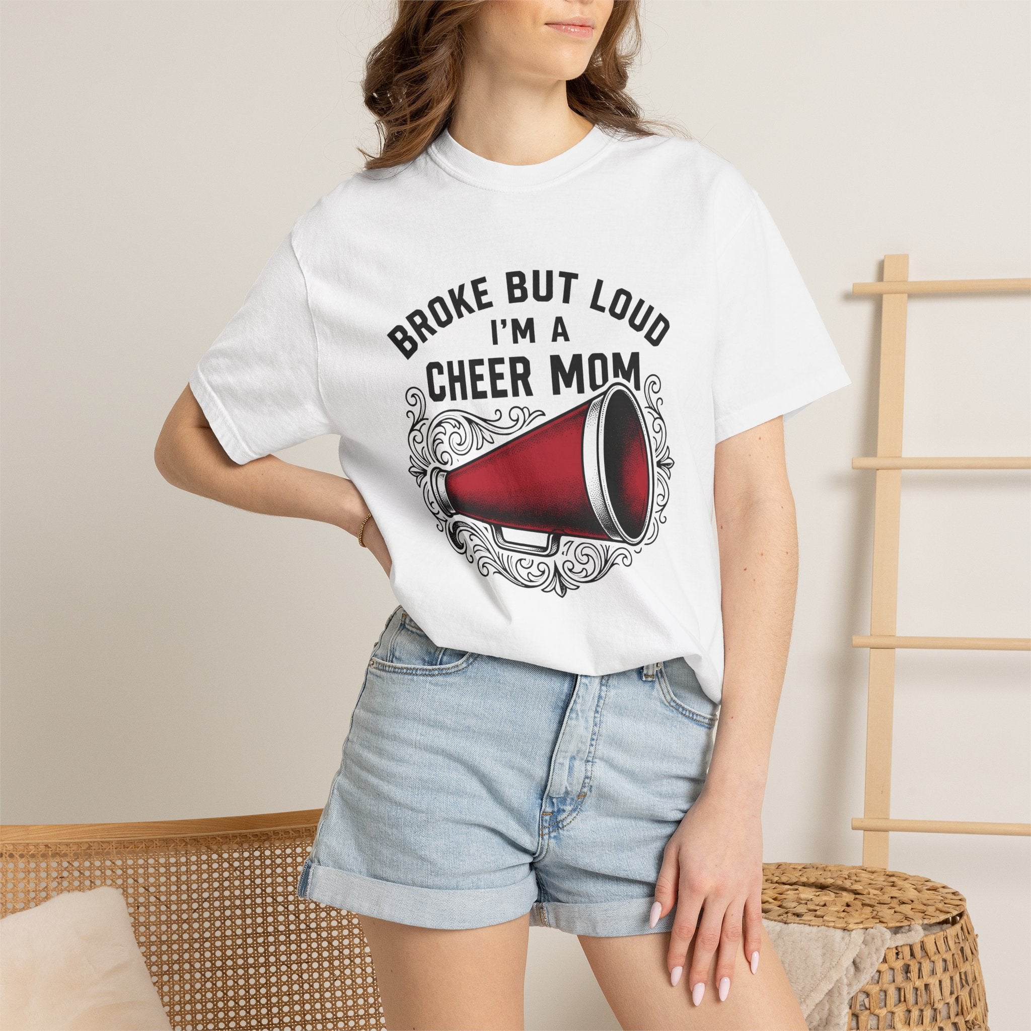 Loudspeaker Shirt Cheer Mom Athletics Gift Women Rustic Tee Speaker T-Shirt Sports Fan Vintage Tshirt Athlete Graphic Old School Spiral