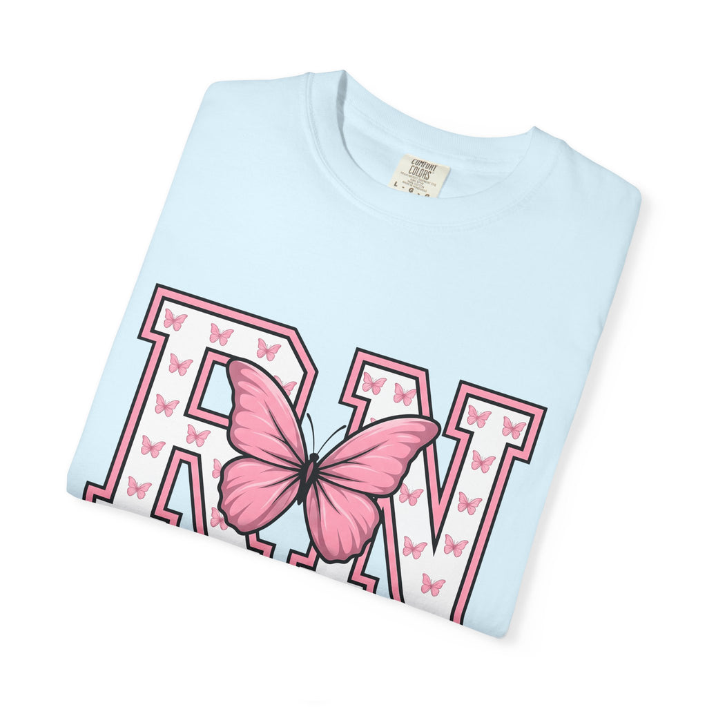 Butterfly Lettering Shirt Nurses Garden Gift Women Thick Tee Typography T-Shirt Nurse Enthusiast Handwriting Tshirt Gardening Graphic