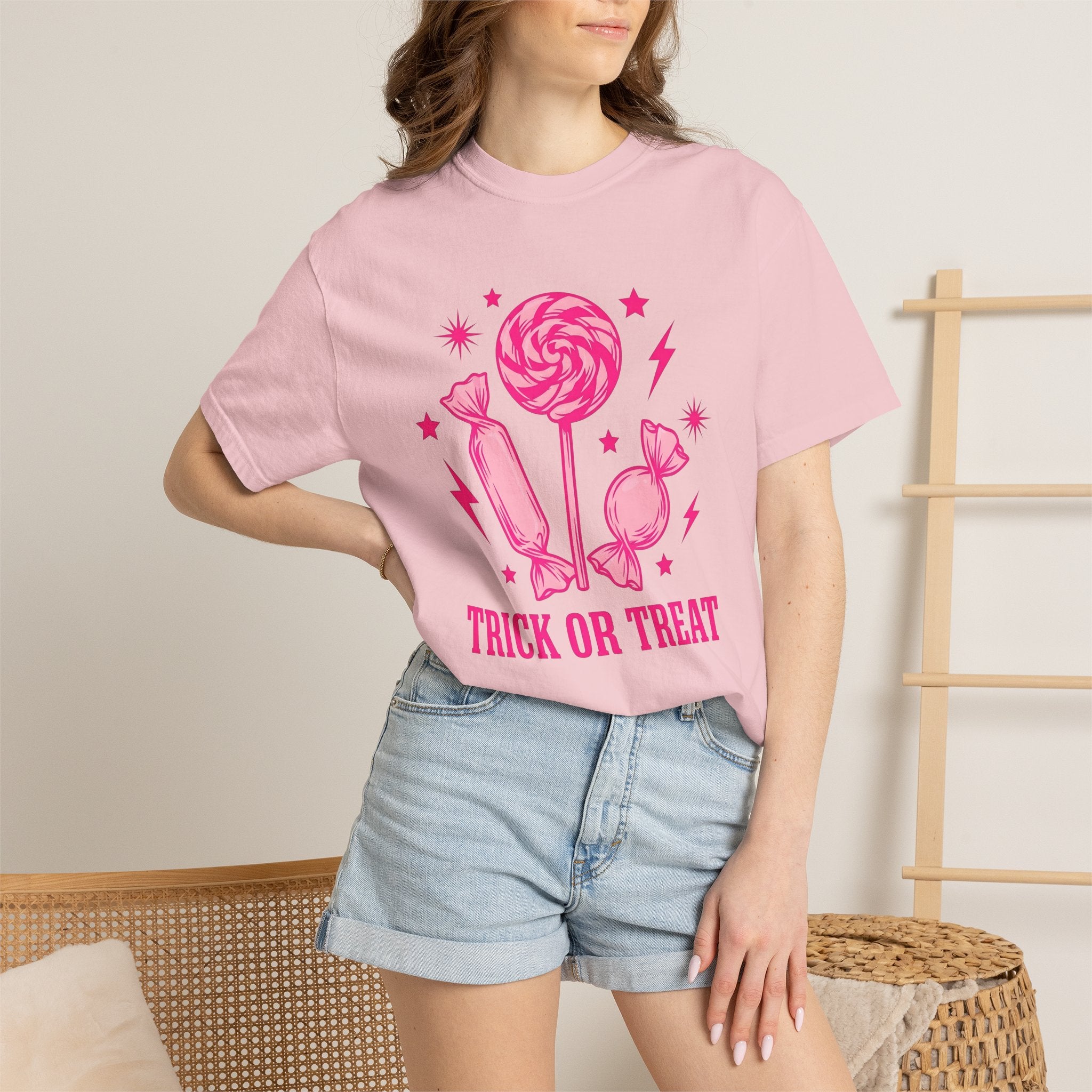 Candy Artwork Shirt Halloween Event Gift Women Colorful Tee Sweets T-Shirt Horror Fan Spooky Tshirt Party Graphic Classic Star Icons Tshirt