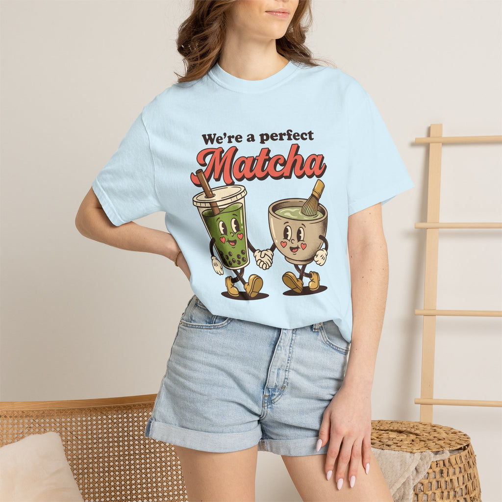 Matcha Tea Characters Shirt St. Valentine's Day Couple Gift Women Cartoon Tee Green Tea T-Shirt Valentine Fan Comic Tshirt Partnership