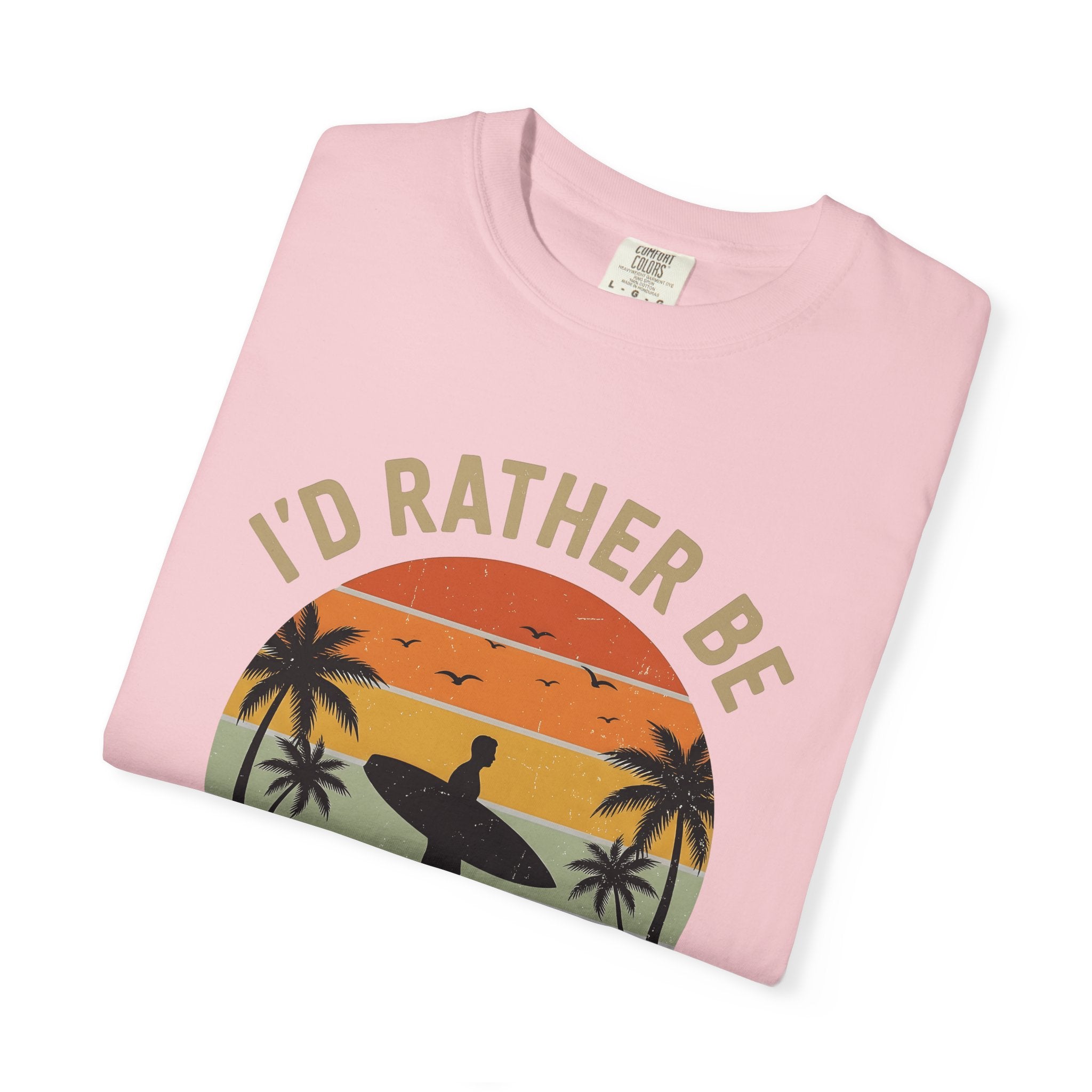 Surfer Outline Shirt Surfing Shore Gift Women Classic Tee Surfer T-Shirt Surf Enthusiast Retro Tshirt Beach Graphic Throwback Coconut Trees