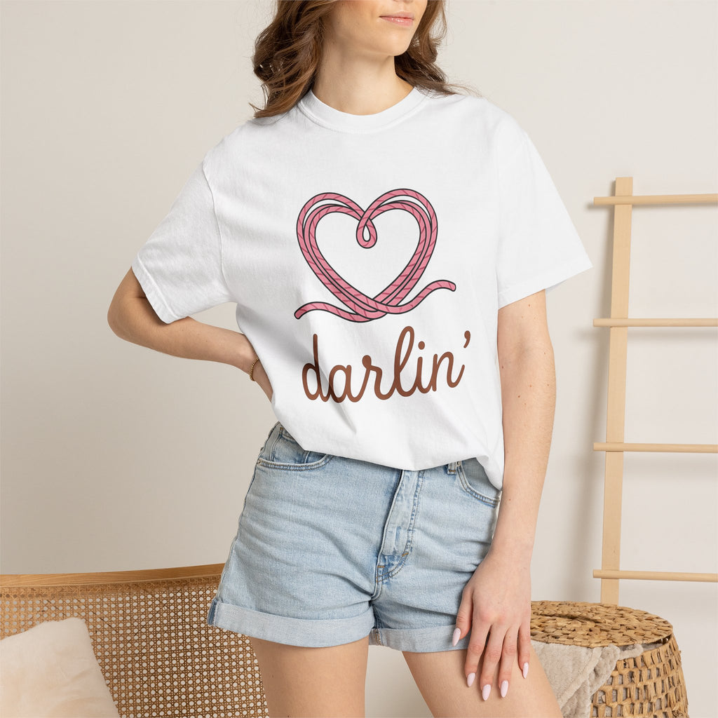 Rope Heart Shirt Cowgirl Ranch Gift Women Simple Tee Heart T-Shirt Cowgirl Fan Rustic Tshirt Farm Graphic Vintage Cowboy Tshirt