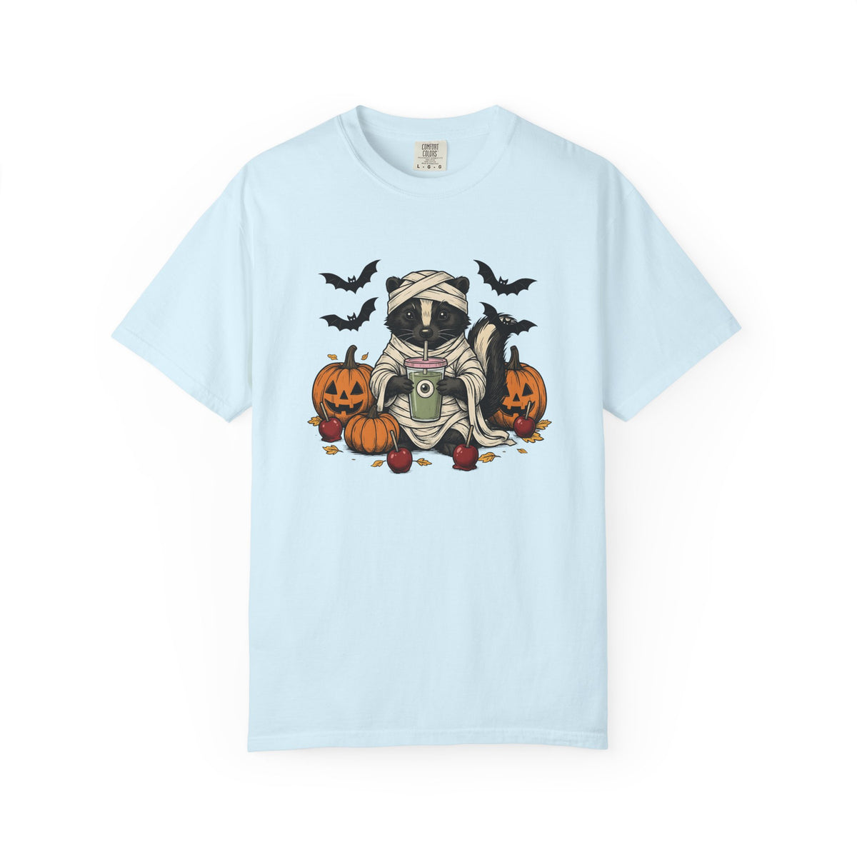 Mummy Skunk Shirt Halloween Animal Unisex Gift Cartoon Tee Skunk T-Shirt Spooky