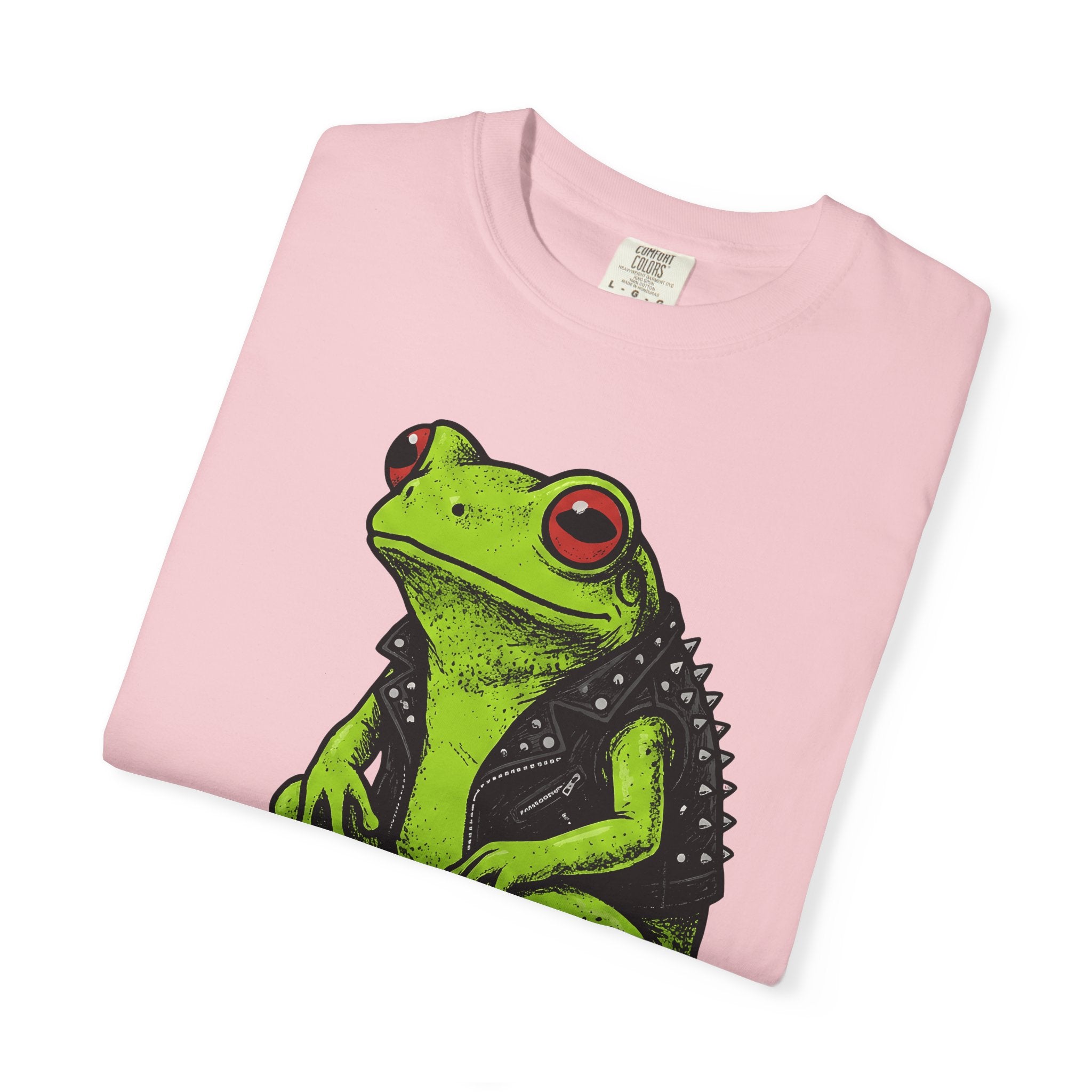 Cool Frog Shirt Frog Fauna Gift Women Pop Art Tee Toad T-Shirt Amphibian Fan Pop Art Tshirt Wildlife Graphic Retro Style Studded Jacket