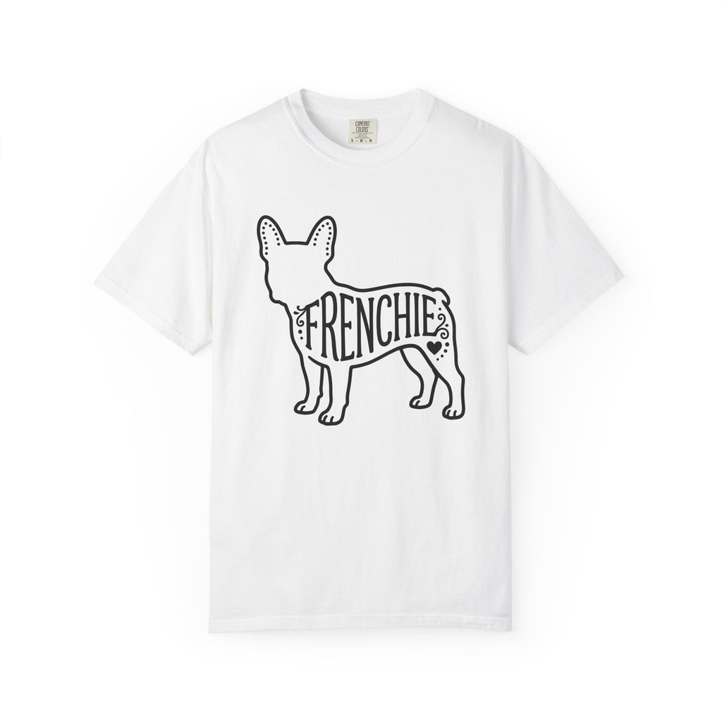 French Bulldog Shirt Dog Critters Gift Women Strong Graphic Tee Bulldog T-Shirt Dog Fan Graphic Tshirt Creature Graphic Linear Heart Icon