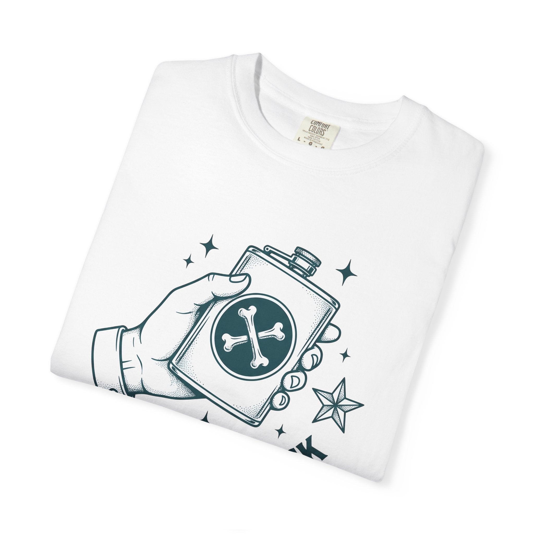 Hip Flask Shirt Lucky Alcohol Gift Women Rustic Tee Flask T-Shirt Luck Fan Booze Graphic Nostalgic Star Shape Tshirt