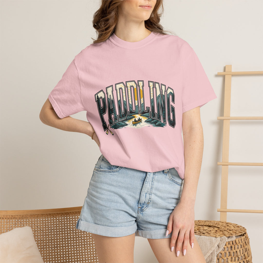Kayak Stream Shirt Sports Outdoors Gift Women Retro Tee Canoe T-Shirt Athlete Fan Vintage Tshirt Nature Graphic Hand Drawn Oars Tshirt