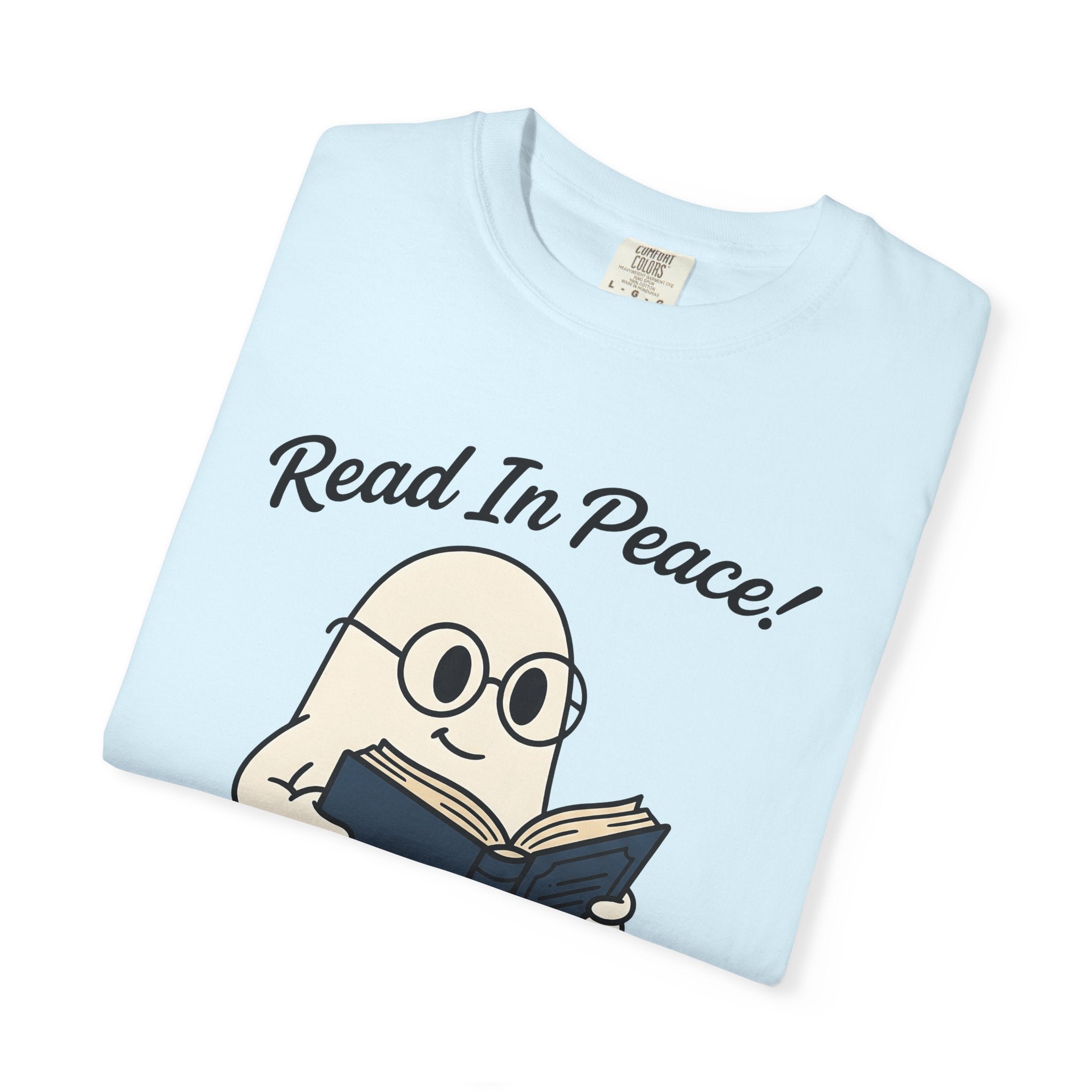 Haunted Book Shirt Funny Literature Gift Women Doodle Tee Spooky Book T-Shirt Humor Fan Creepy Story Graphic Tshirt Hand Drawn Eyeglasses