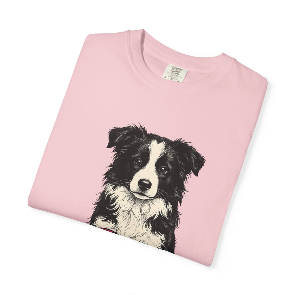 Border Collie Shirt Dog Sports Gift Women Hand Drawn Tee Collie T-Shirt Dog Fan Illustrated Graphic Tshirt Vintage Soccer Ball Tshirt