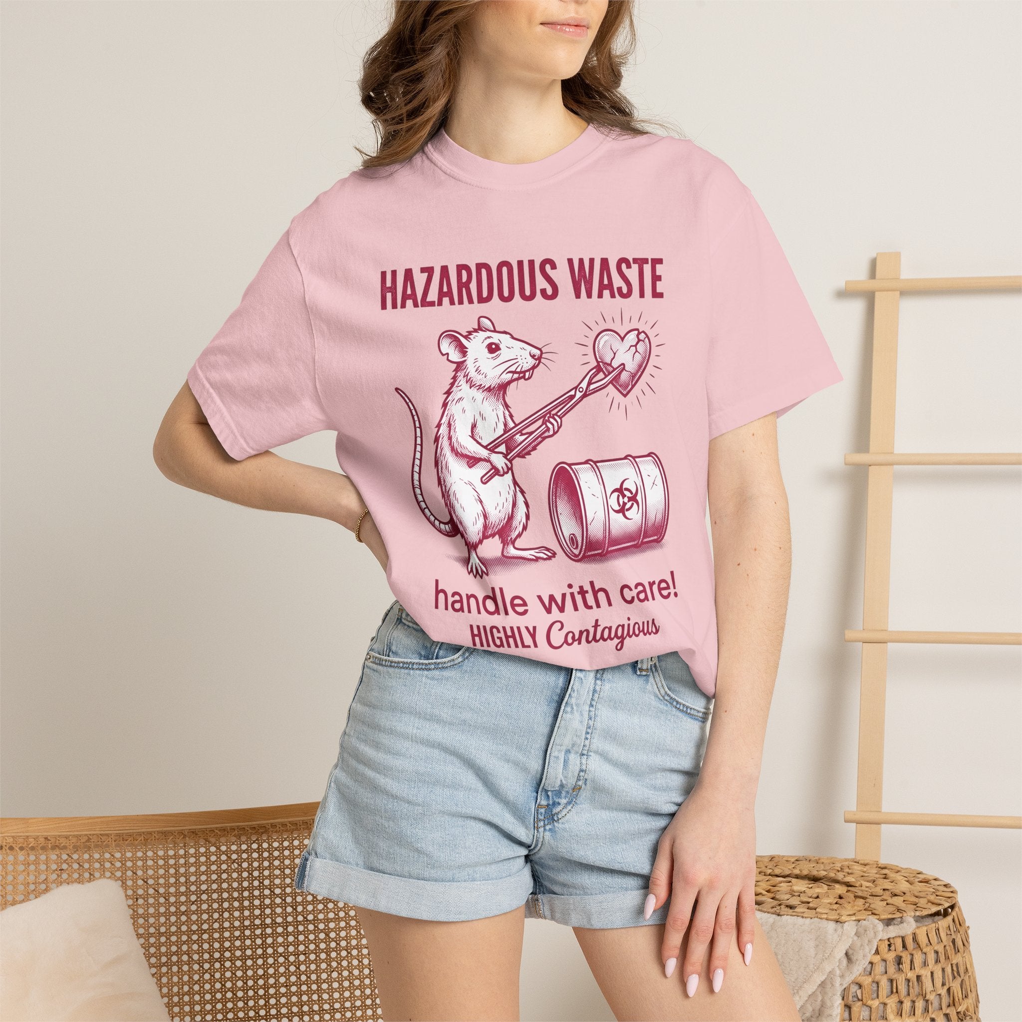 Mouse Heart Shirt Valentines Day Joke Gift Women Retro Tee Heart T-Shirt Valentine Fan Vintage Tshirt Pun Graphic Sketch Poison Drum Tshirt