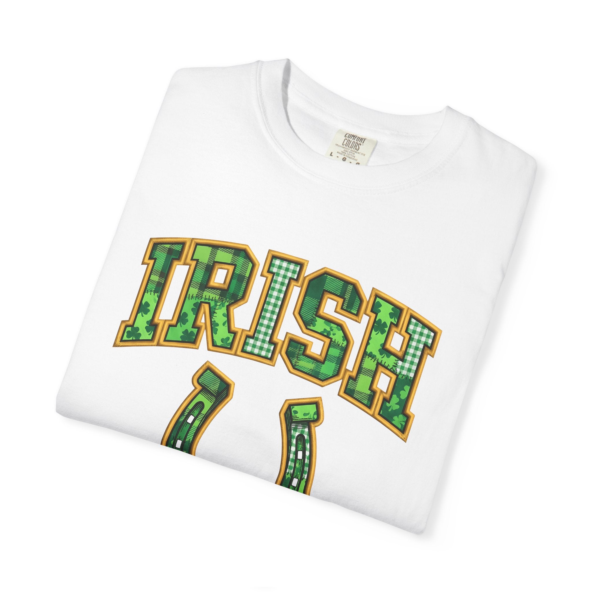 Horseshoe Shirt St Patrick's Day Charm Gift Women Applique Tee Horse Shoe T-Shirt Luck Fan Appliqué Tshirt Lucky Graphic Retro Clover Tshirt