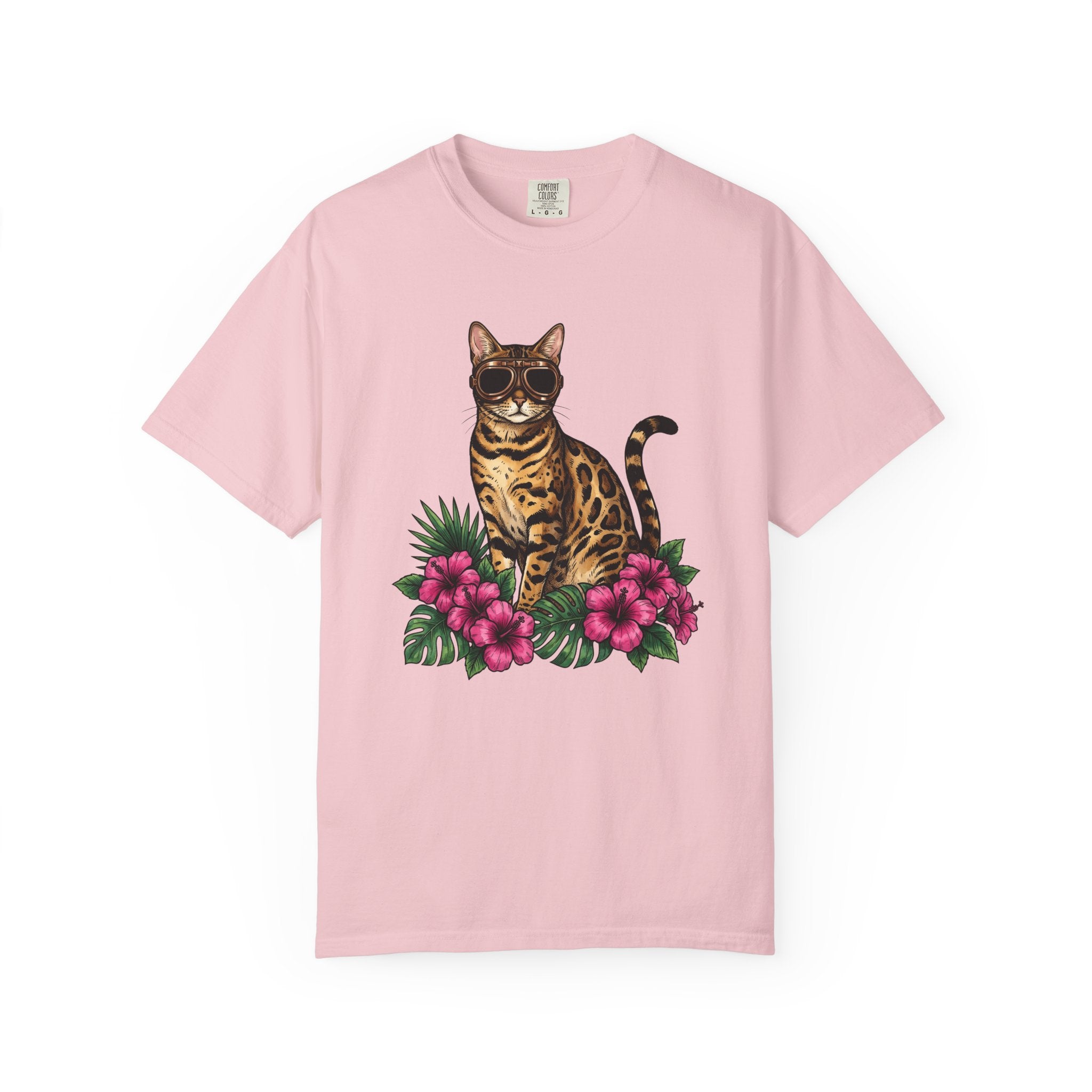 Bengal Kitten Shirt Cat Paradise Gift Women Bohemian Tee Kitten T-Shirt Cat Fan Boho Tshirt Utopia Graphic Retro Tropical Flowers Tshirt