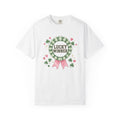 Prize Ribbon Shirt St Patrick's Day Charm Gift Women Hand Painted Tee Rosette T-Shirt Lucky Fan Hand Drawn Tshirt Allure Graphic Retro
